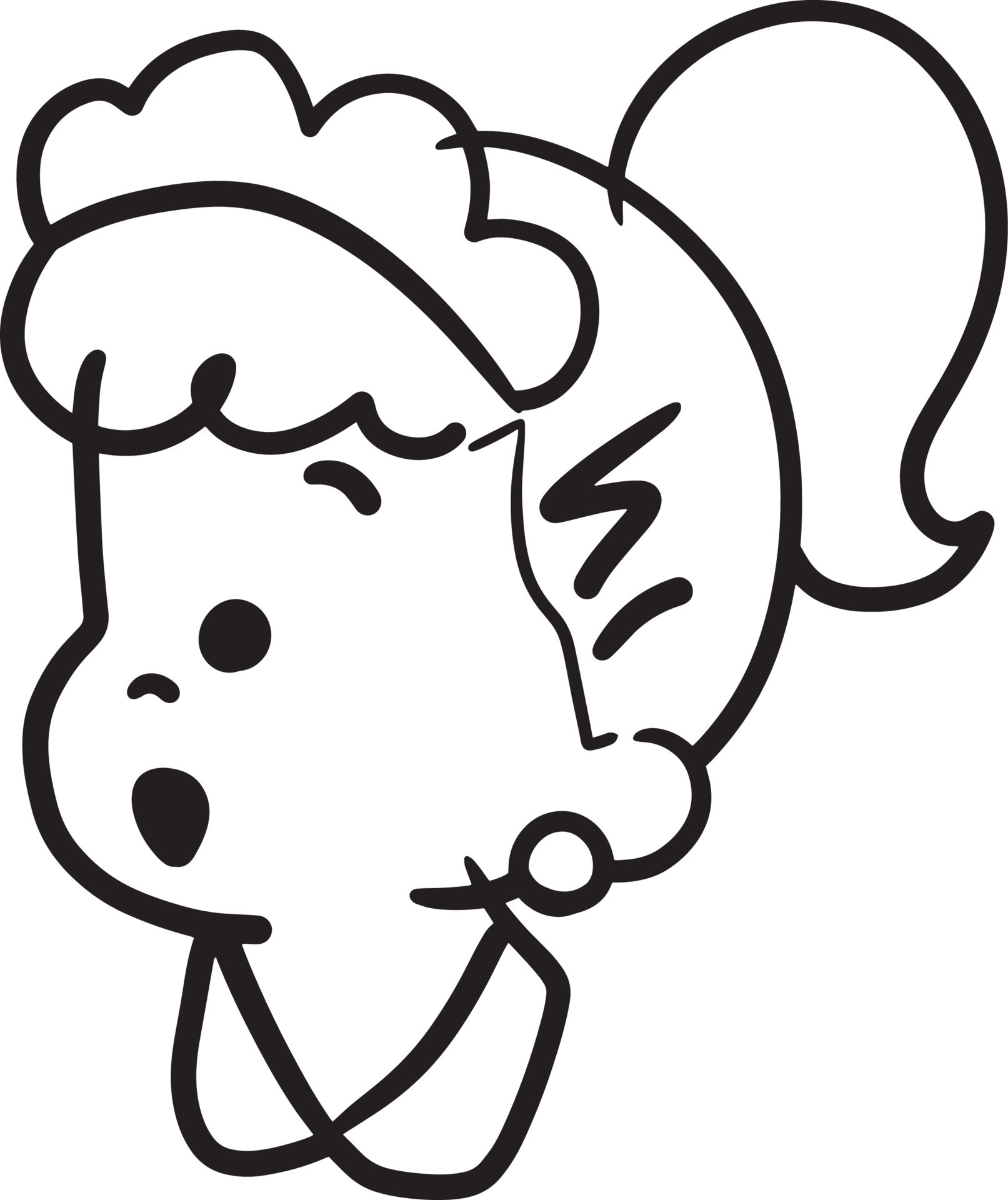 ilustração fofa garota de desenho animado de anime chibi com rosto