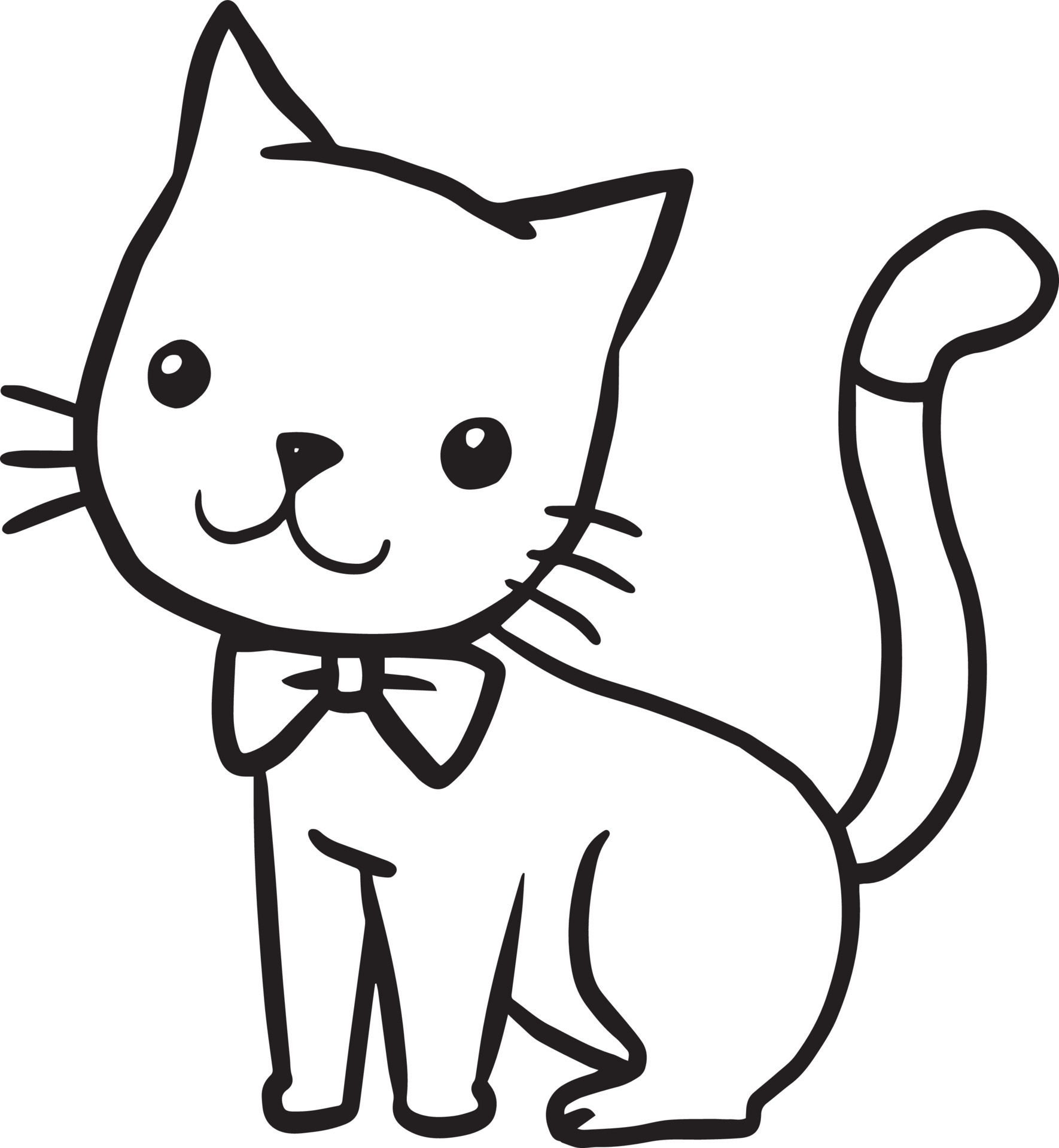 Desenho animado gato animal fofo doodle kawaii anime página para colorir  ilustração fofa personagem de clip art