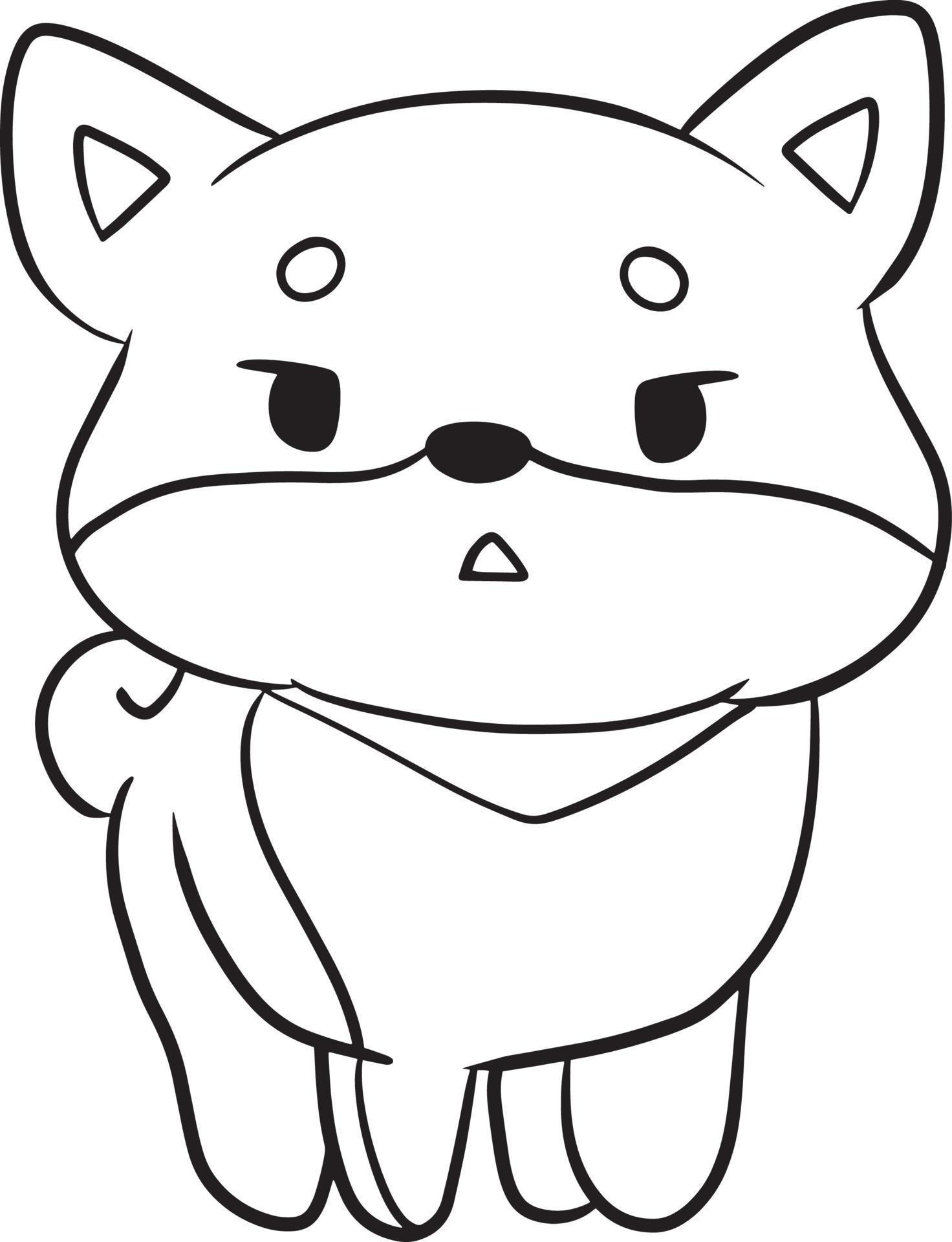 Cão desenho animado animal fofo kawaii doodle doodle página para colorir desenho  desenho