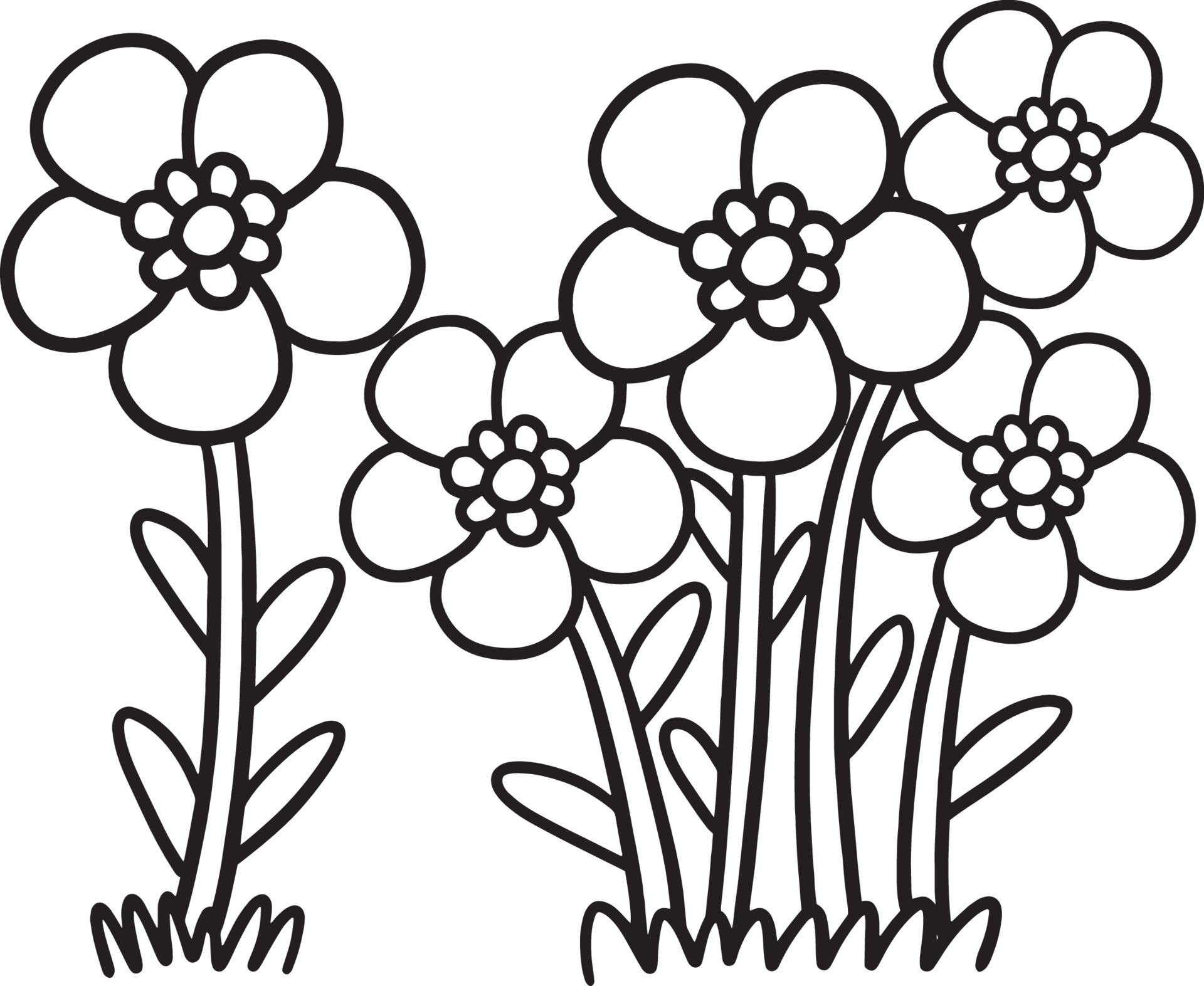 FREE! - Desenho para Colorir com Paisagem de Primavera