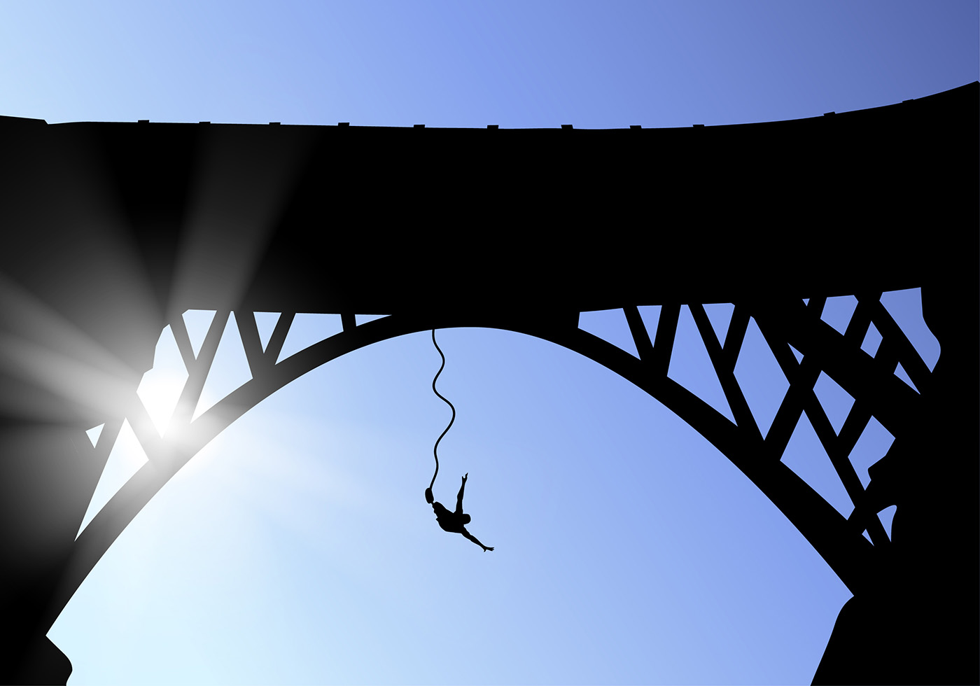 ilustração de bungee jumping com uma pessoa usando uma corda elástica caindo  pulando de uma altura no modelo de vetor de esportes radicais de desenho  animado plano 16638904 Vetor no Vecteezy