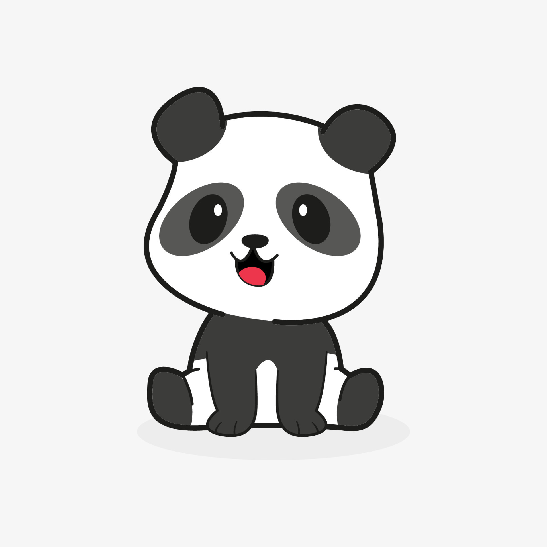 bebê fofo panda amor ilustração dos desenhos animados. design