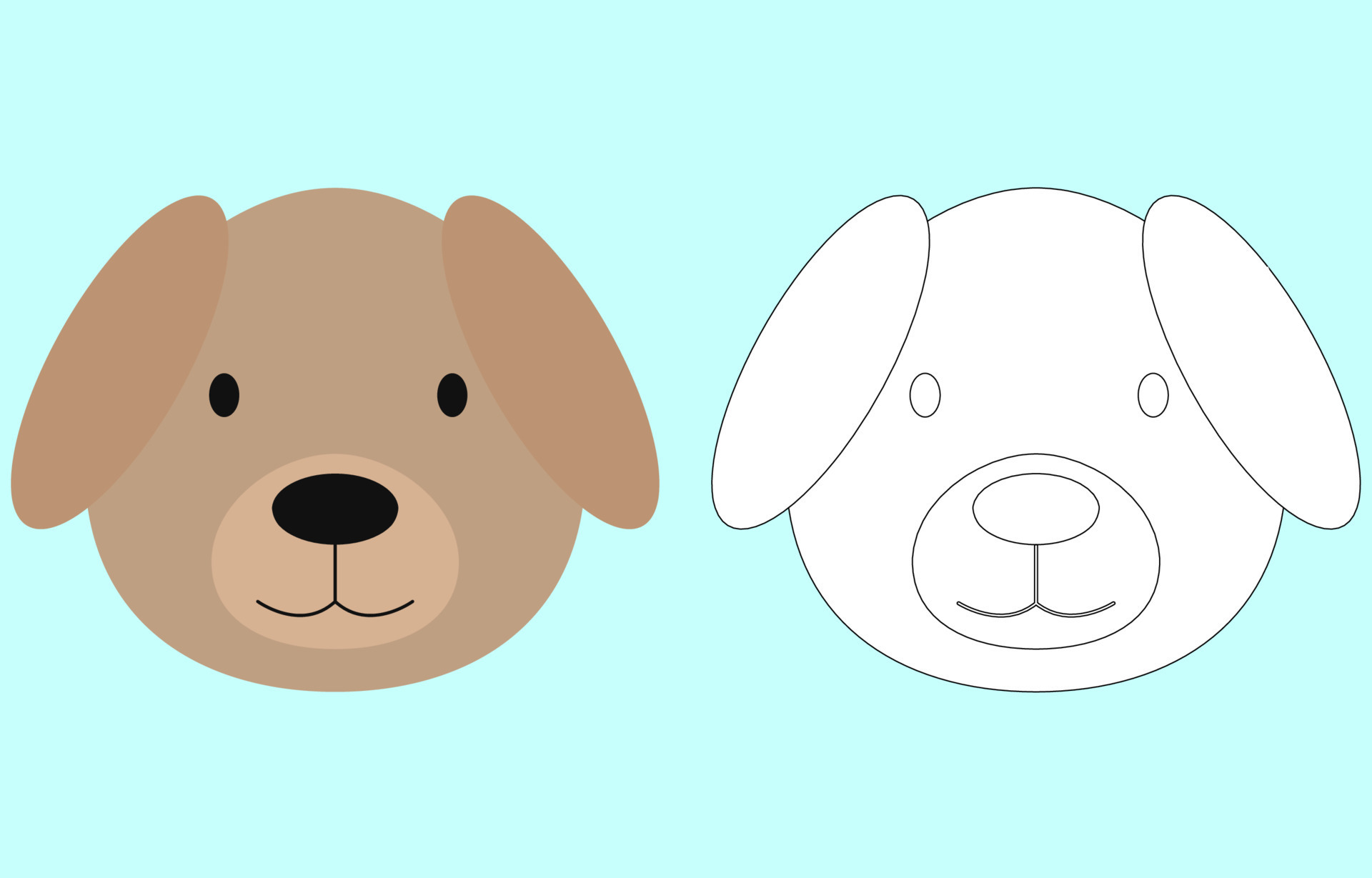 Desenho Simples Da Cara Do Cão Dos Desenhos Animados Ilustração do
