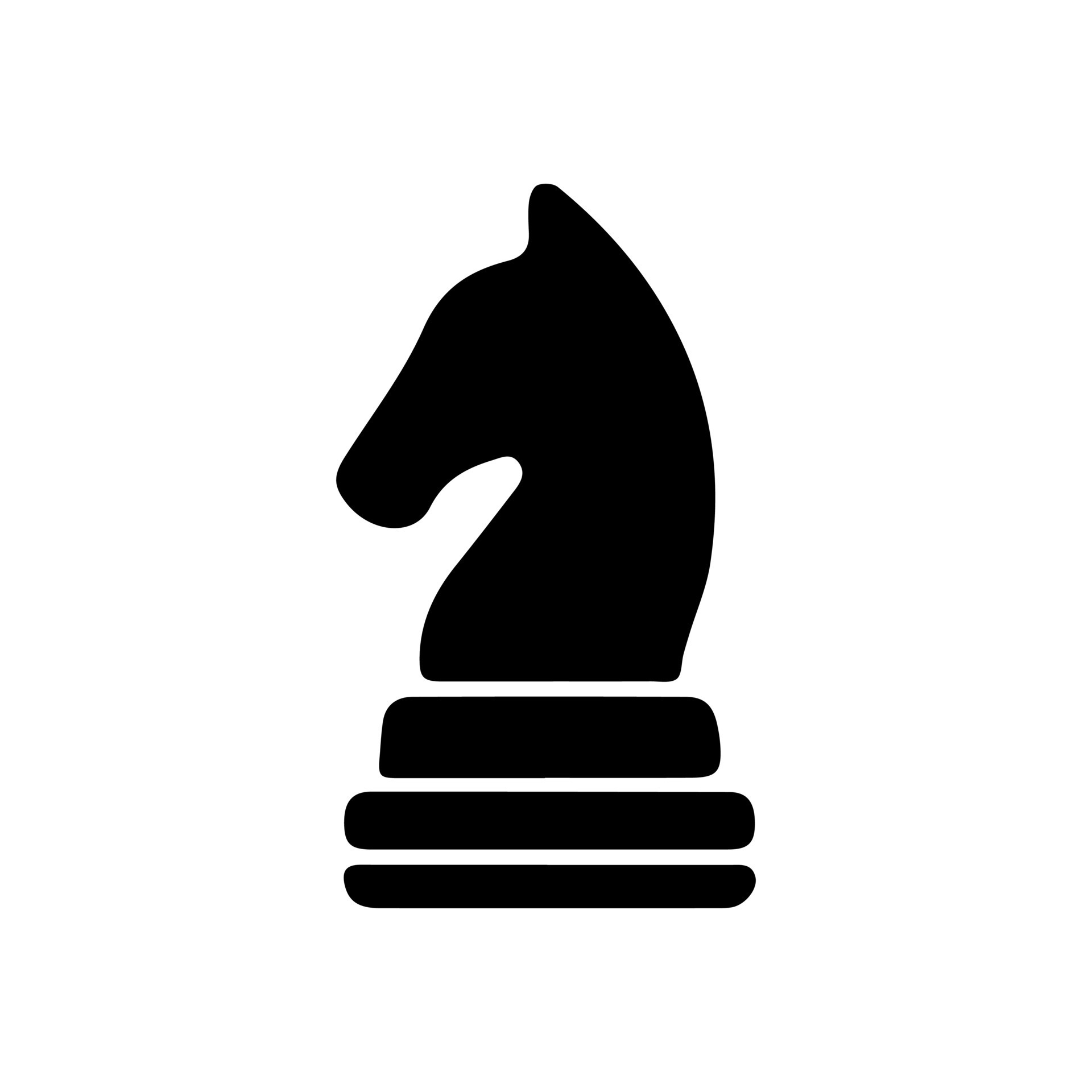 Dois Vetores - Peças De Xadrez Preto E Branco - Cavalo. Elementos