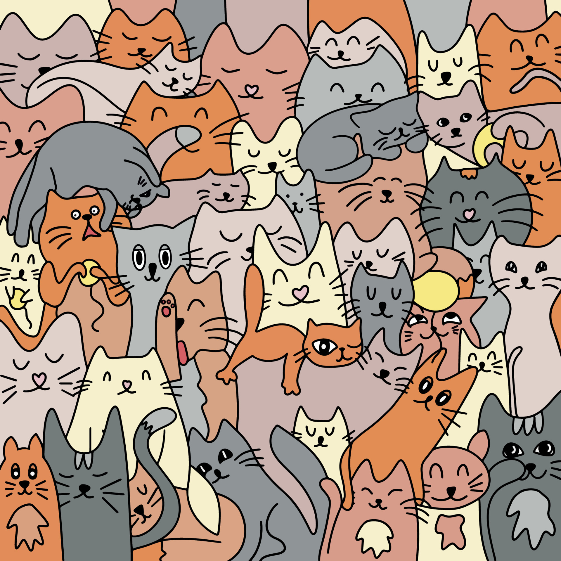 Um desenho animado de gatos e um gato
