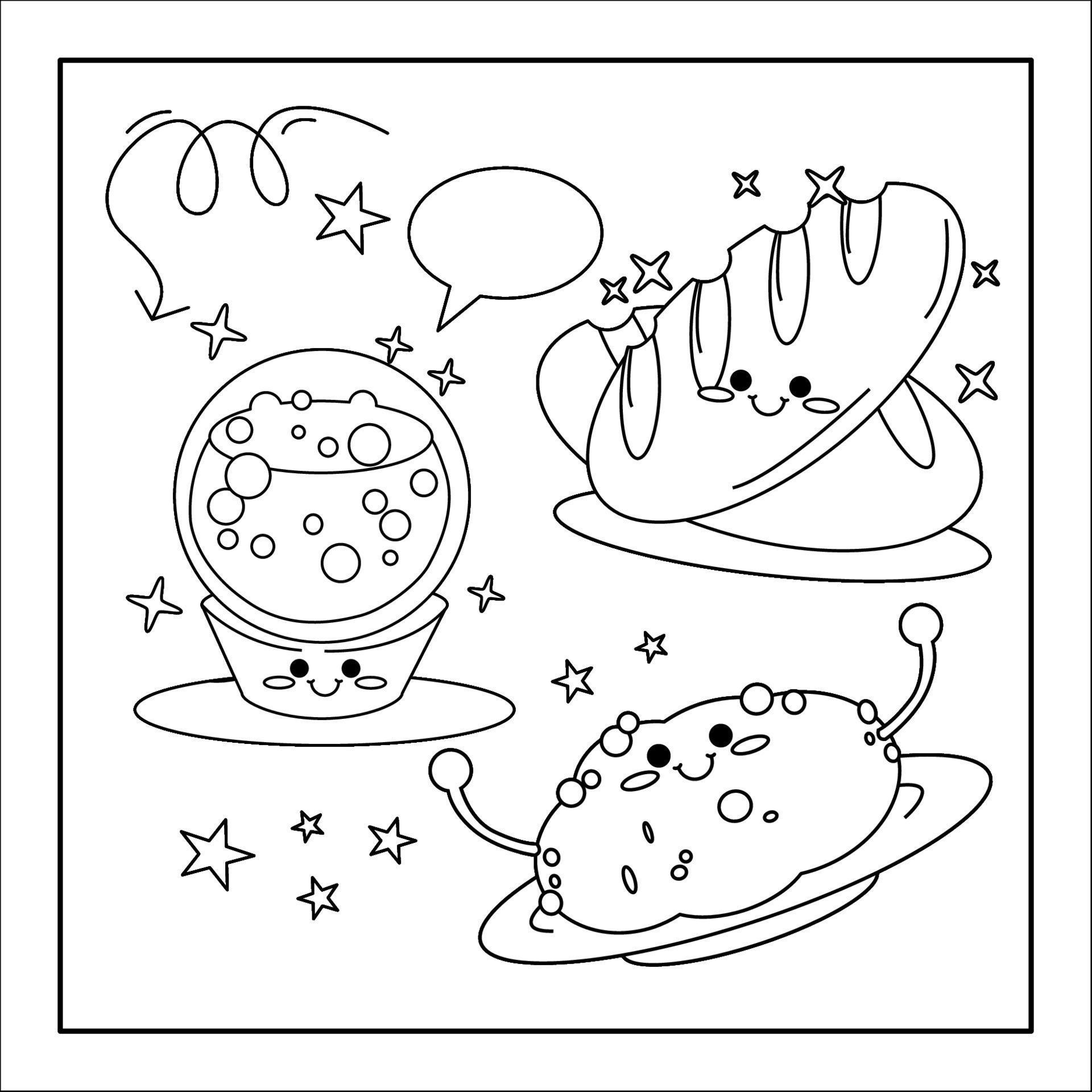 Comida desenho kawaii desenhado à mão