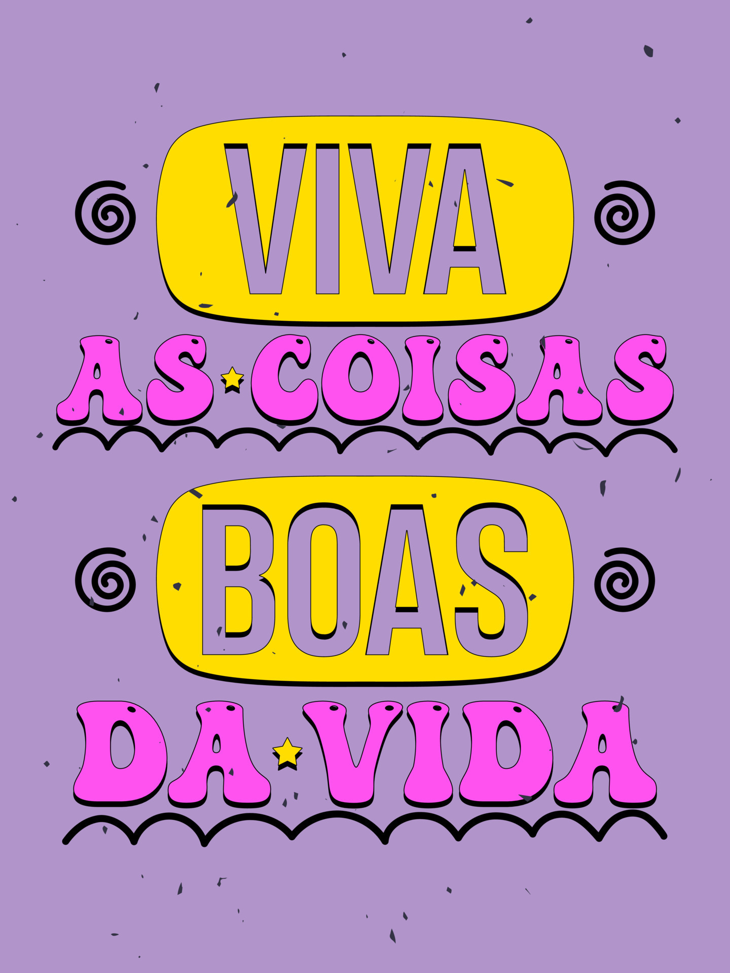pôster vintage colorido em português brasileiro. tradução - felicidade,  felicidade, felicidade. 8873822 Vetor no Vecteezy