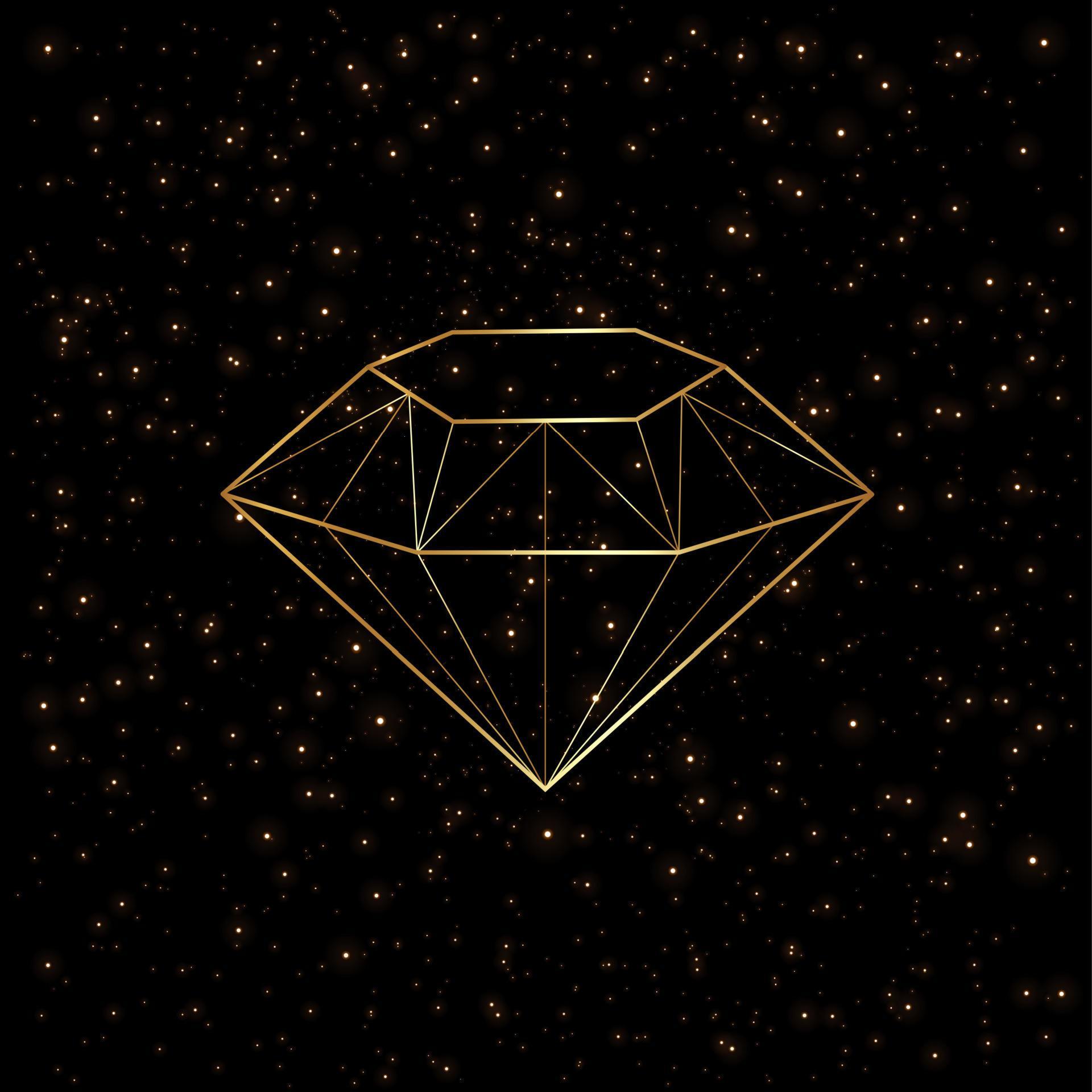 Ilustração geométrica da forma do diamante do logotipo inicial limpo