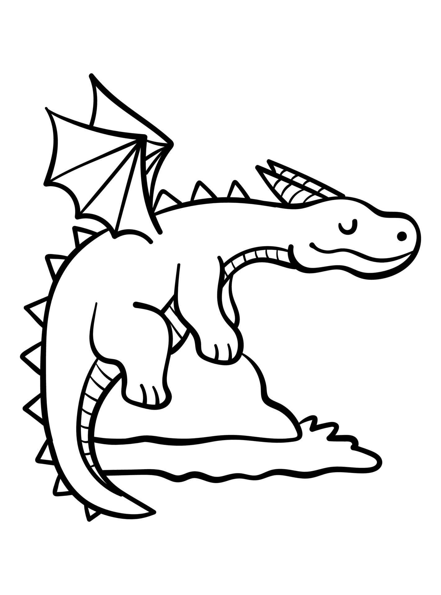 Desenho de dragão bonito para colorir  Desenhos para colorir e imprimir  gratis