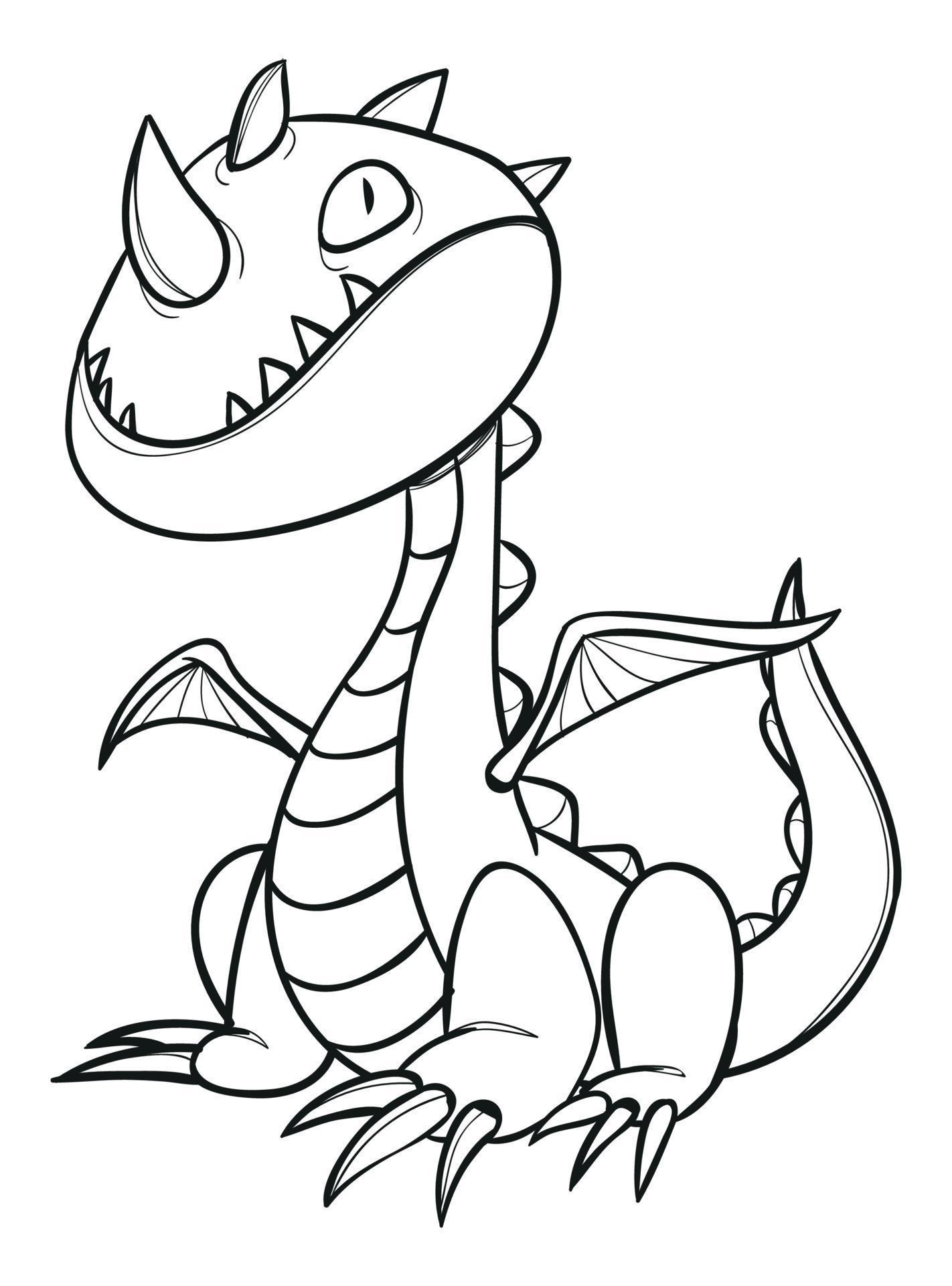 Desenho de dragão bonito para colorir  Desenhos para colorir e imprimir  gratis