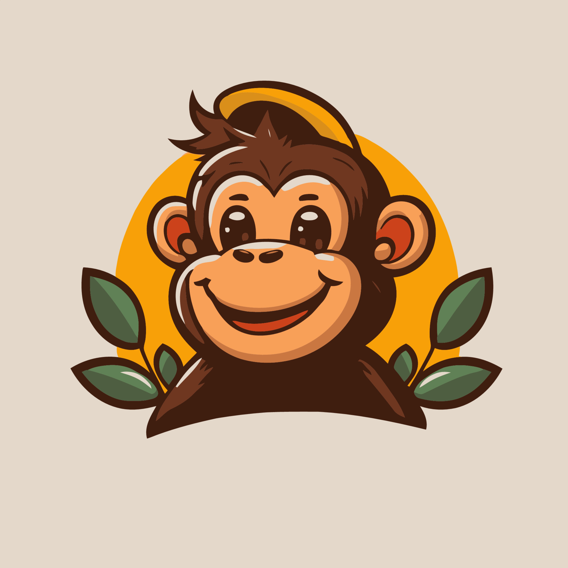 Estilo do logotipo de desenho animado do macaco mascote