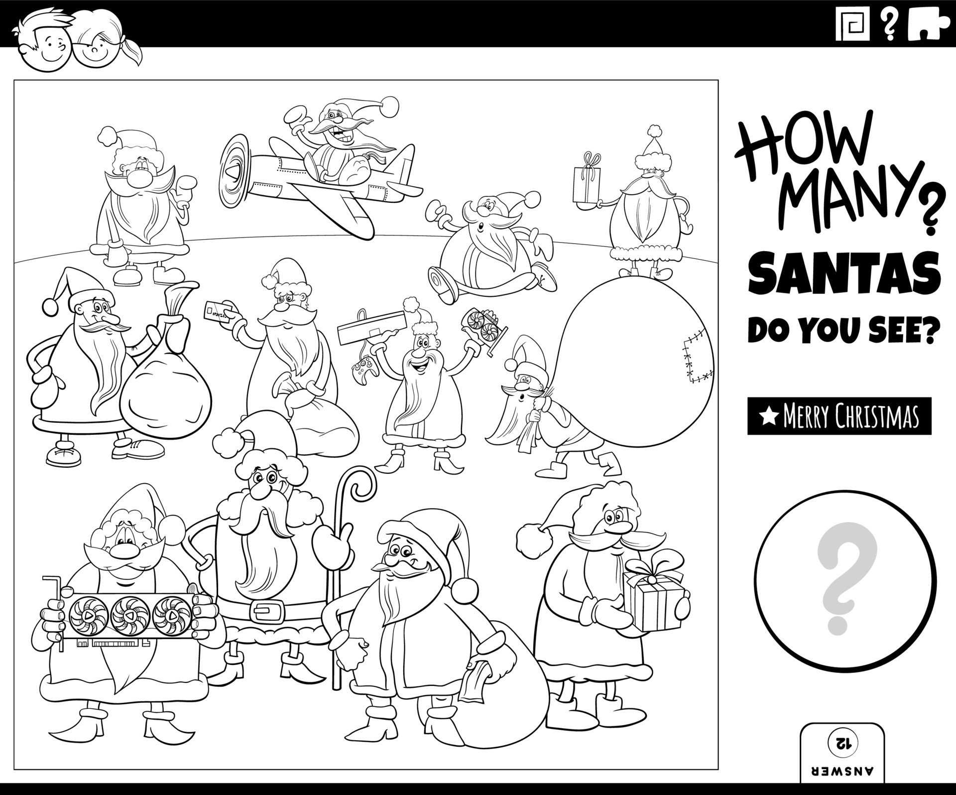 Desenho De Jogo Contagem Com Personagens Desenhos Animados Papai Noel Na  Página Do Livro Para Colorir Natal PNG , Desenho De Natal, Desenho De Carro,  Desenho De Desenho Animado PNG Imagem para