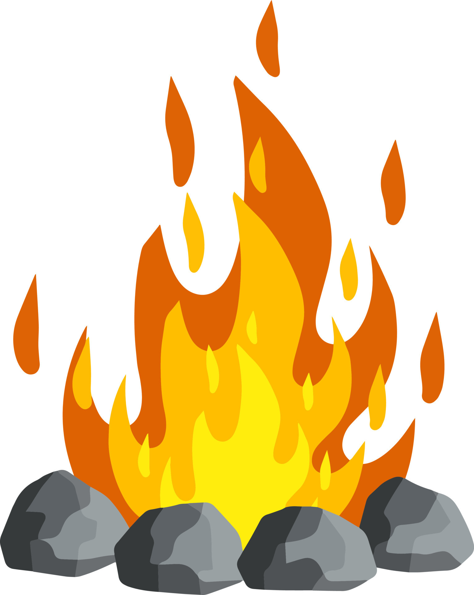 Ícone de chama de fogueira efeito de desenho animado de chama de