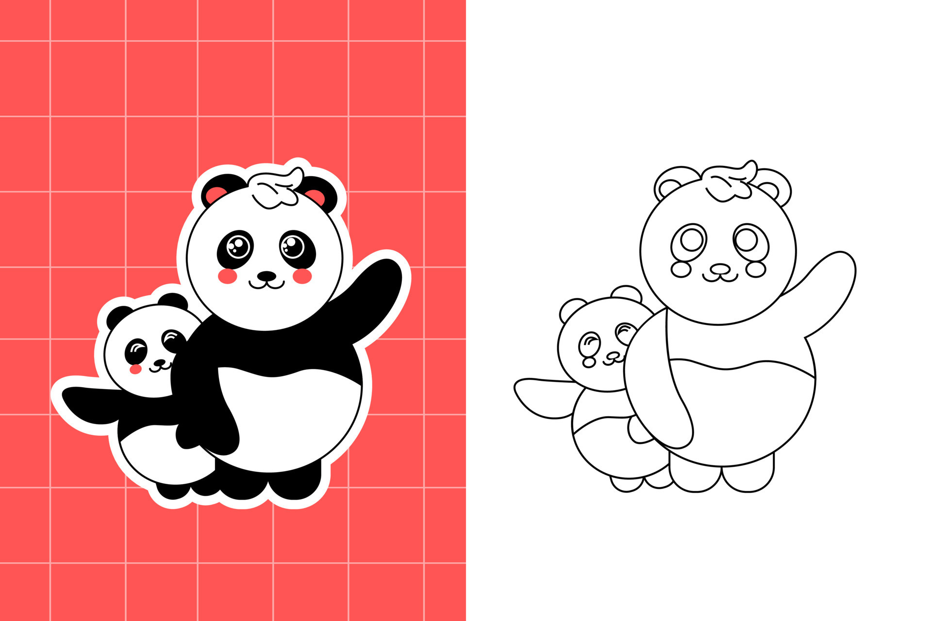 Colorir Animal Para Crianças Livro Colorir Panda Engraçado Estilo
