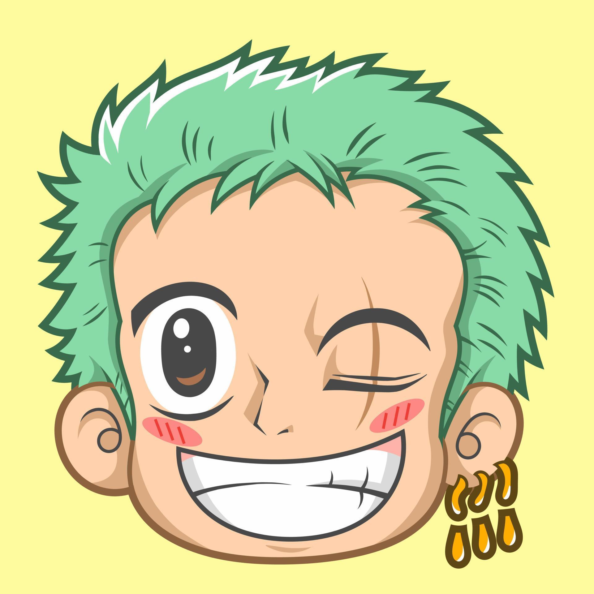 Zoro do onepiece anime no estilo de desenho animado fofo