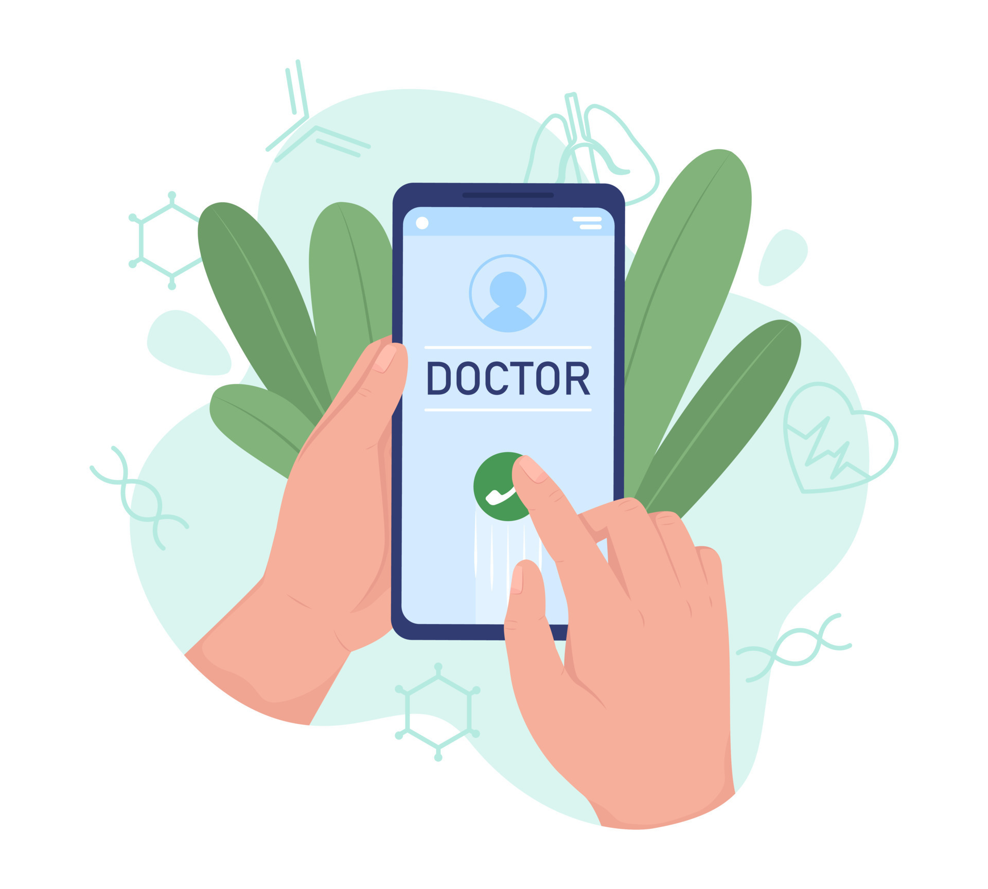 ilustração em vetor conceito plano médico telefone. chamando terapeuta.  objetos de desenho animado 2d editáveis em branco para web design. ideia  criativa para site, celular, apresentação 16699934 Vetor no Vecteezy