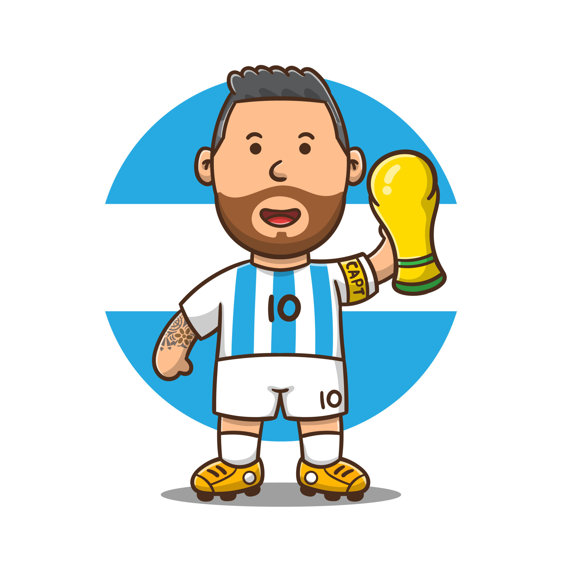 Desenho de desenho animado de um jogador de futebol