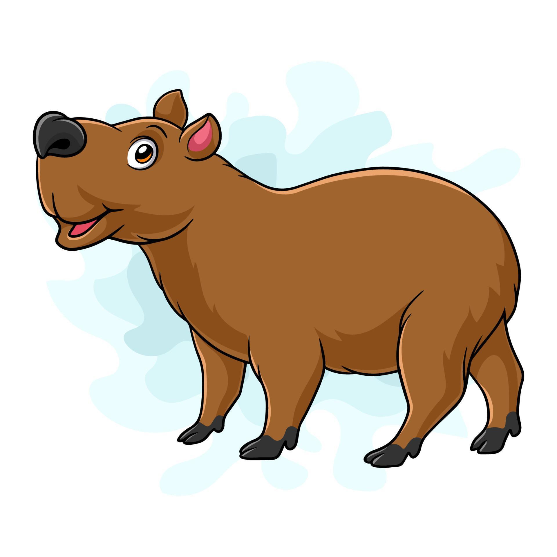 Um personagem de desenho animado de capivara com fundo branco