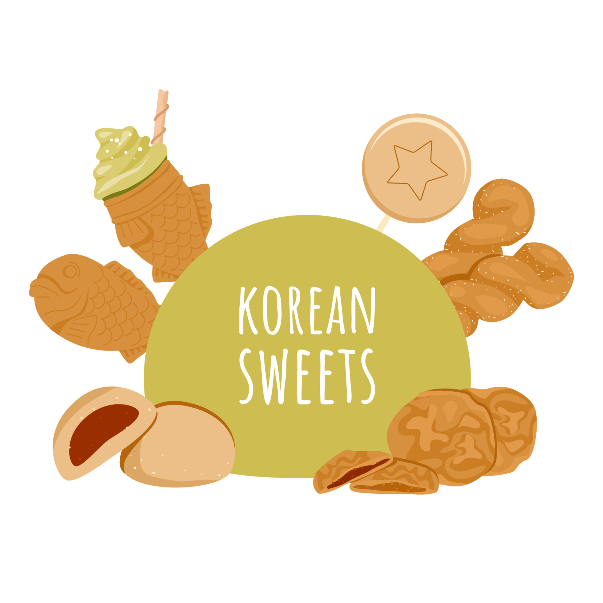 Tradicional comida de rua doce coreanakkwabaegi coreano tradução de  rosquinhas torcidas coreanas