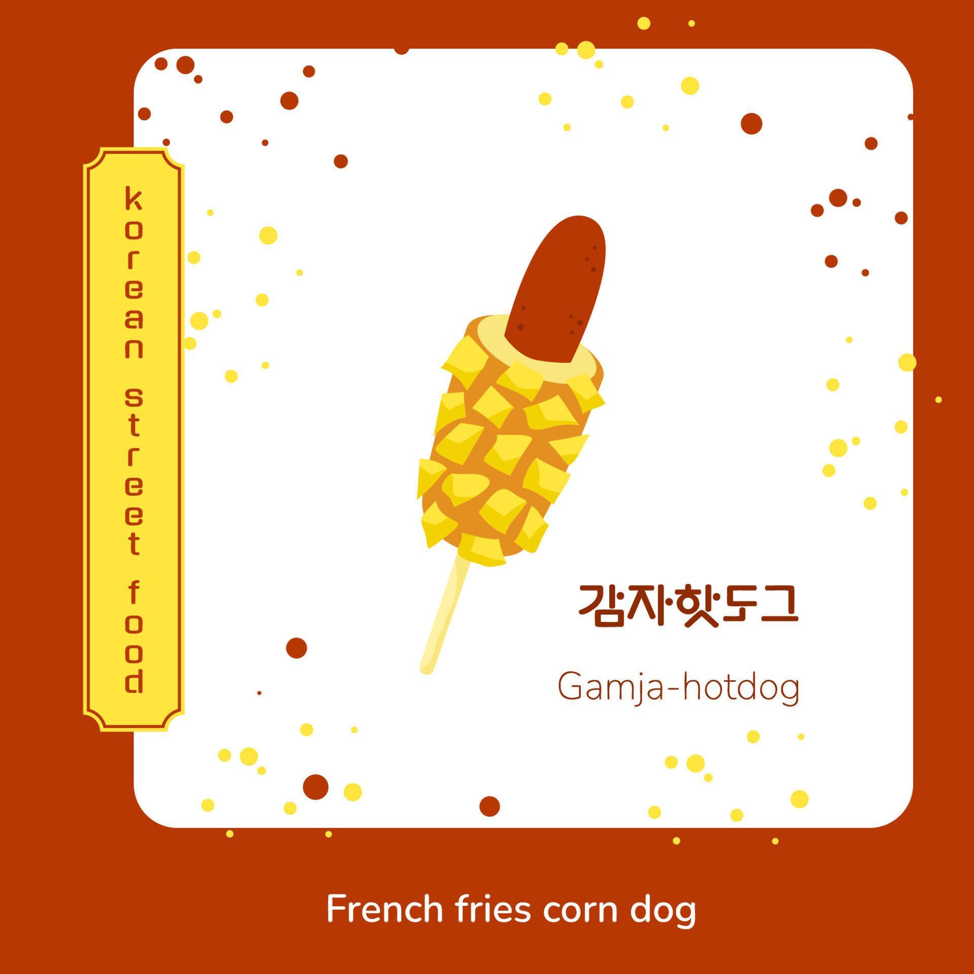 Francês Estilo Coreano França Milho Cachorro Gamja Hotdog Vestida No Prato.  Horizontal Foto de Stock - Imagem de gourmet, frite: 265033826