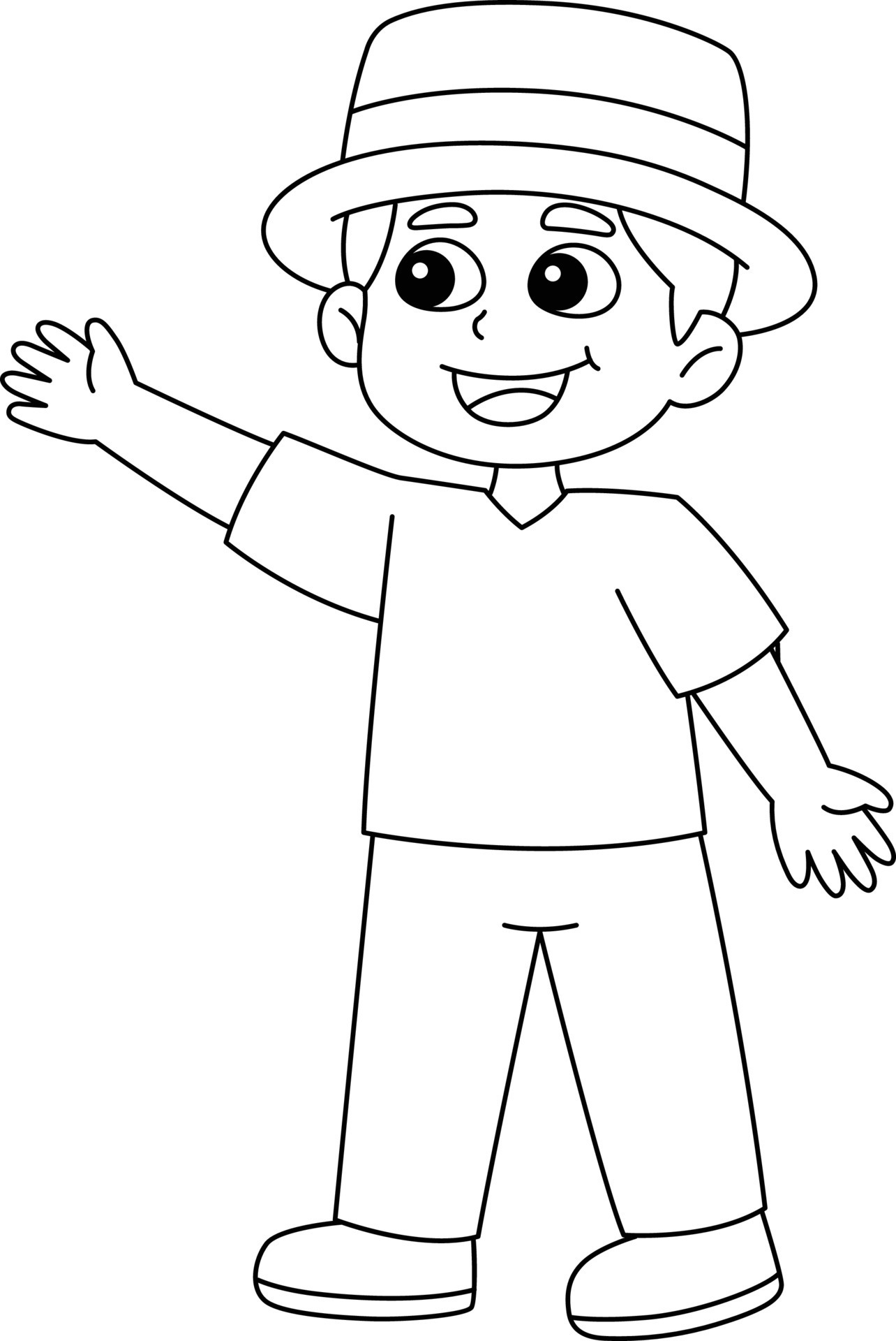 Desenho de Menino com chapéu para Colorir - Colorir.com