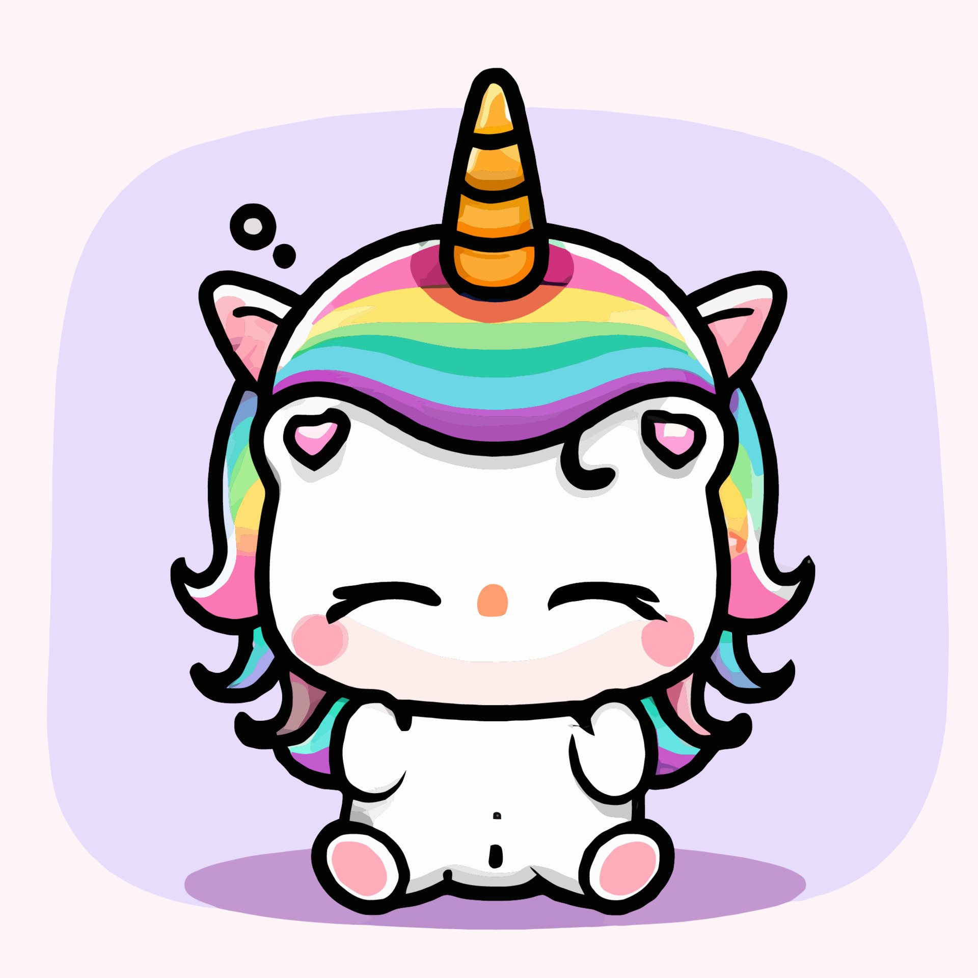 ilustração de unicórnio fofo unicórnio kawaii chibi estilo de