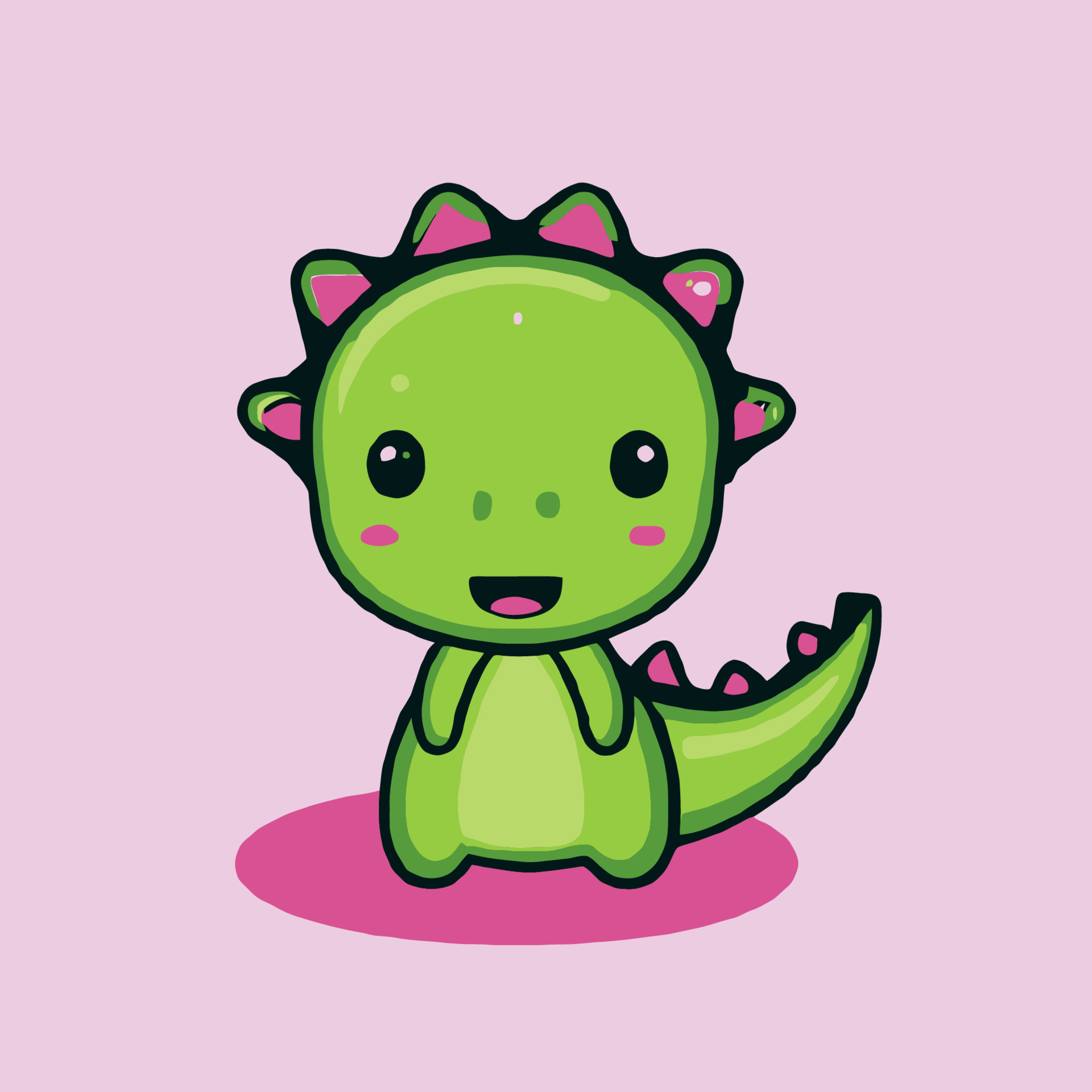 Desenho animado PNG transparente de dinossauro fofo Kawaii Chibi