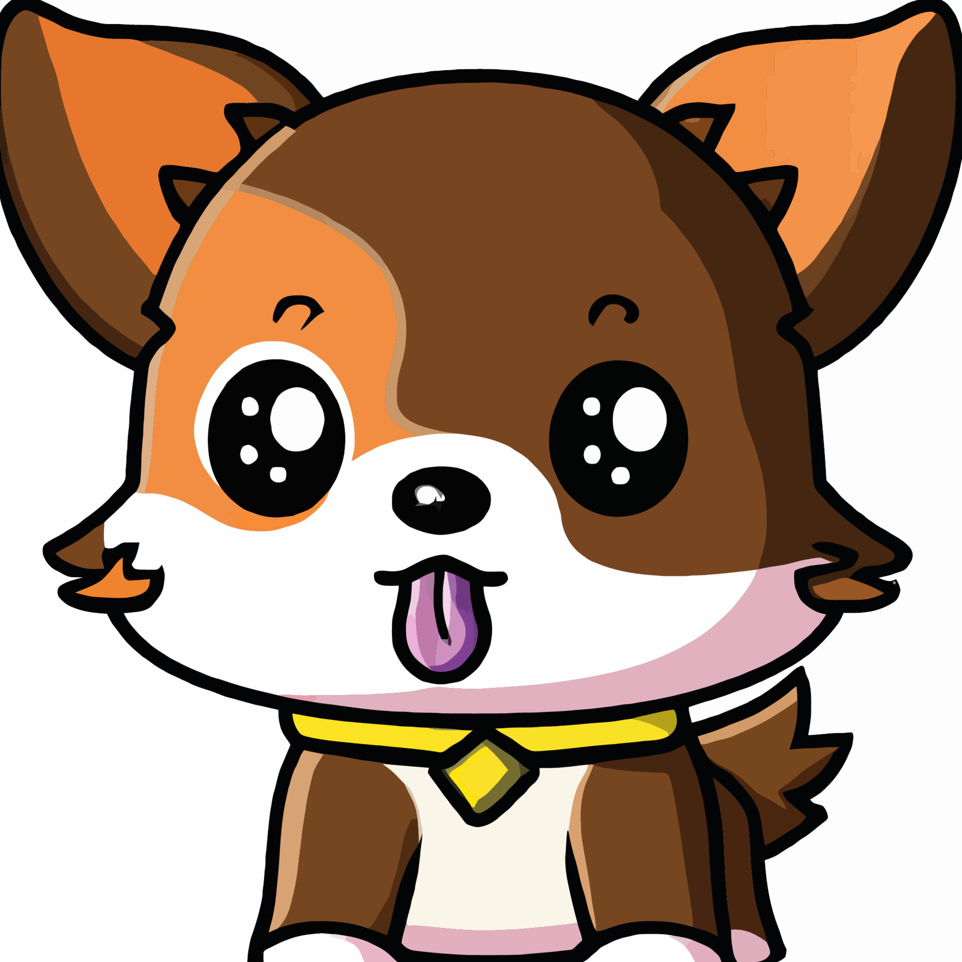 ilustração de cachorro fofo cachorro kawaii chibi estilo de