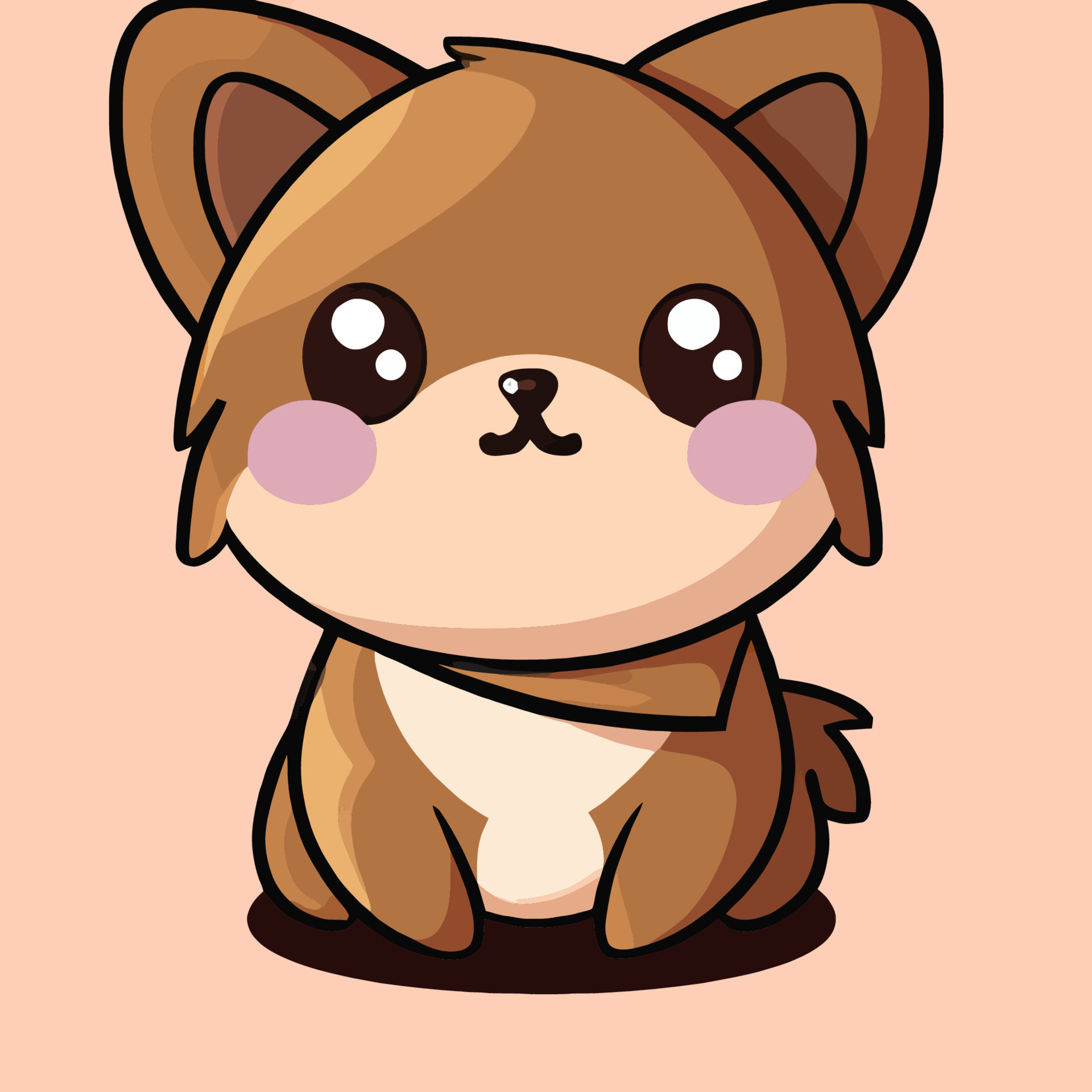 ilustração de cachorro fofo cachorro kawaii chibi estilo de