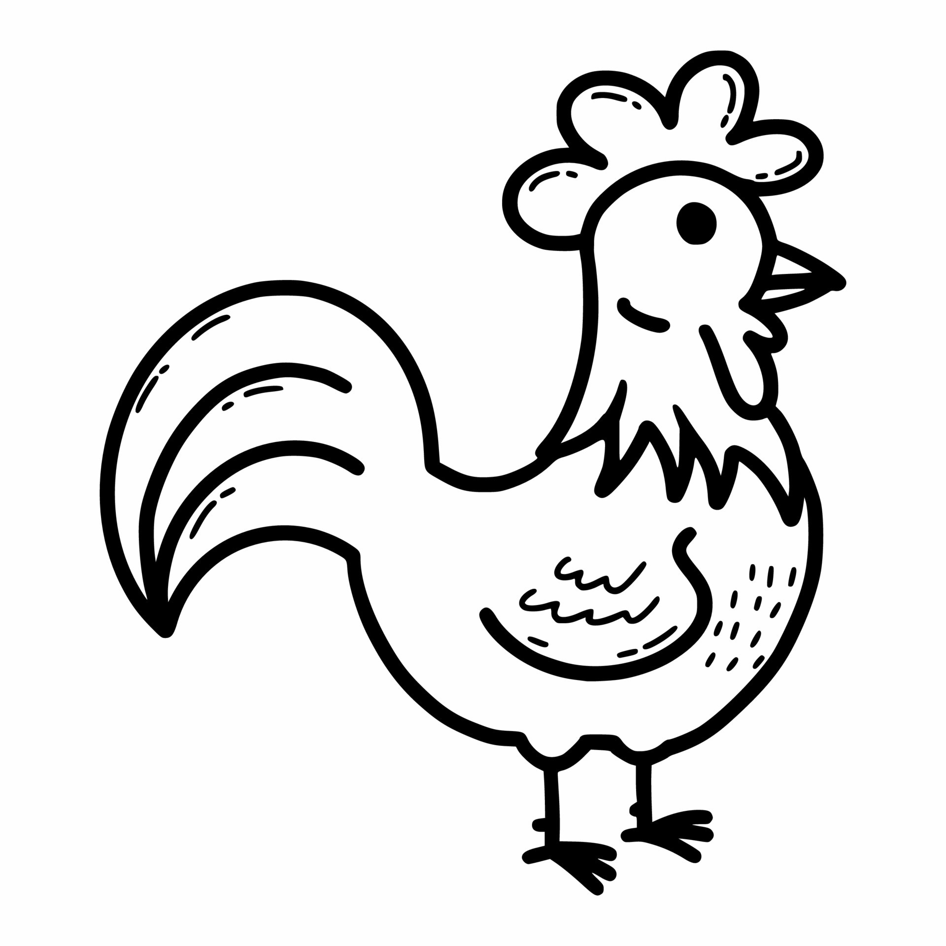 Desenhos para colorir dos animais da fazenda: galo e galinha!