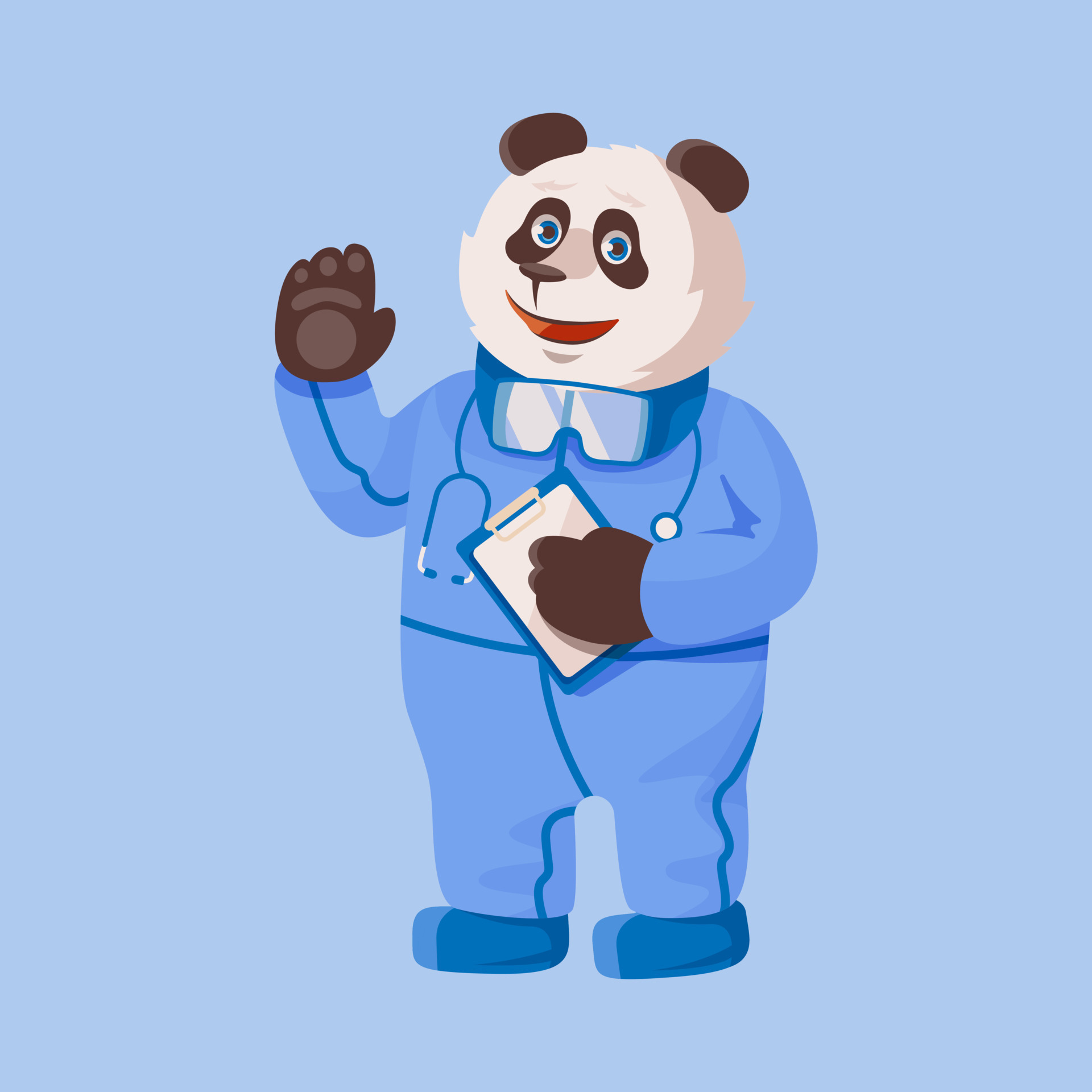 Cara de urso panda bonito. olhar amoroso. personagem de desenho