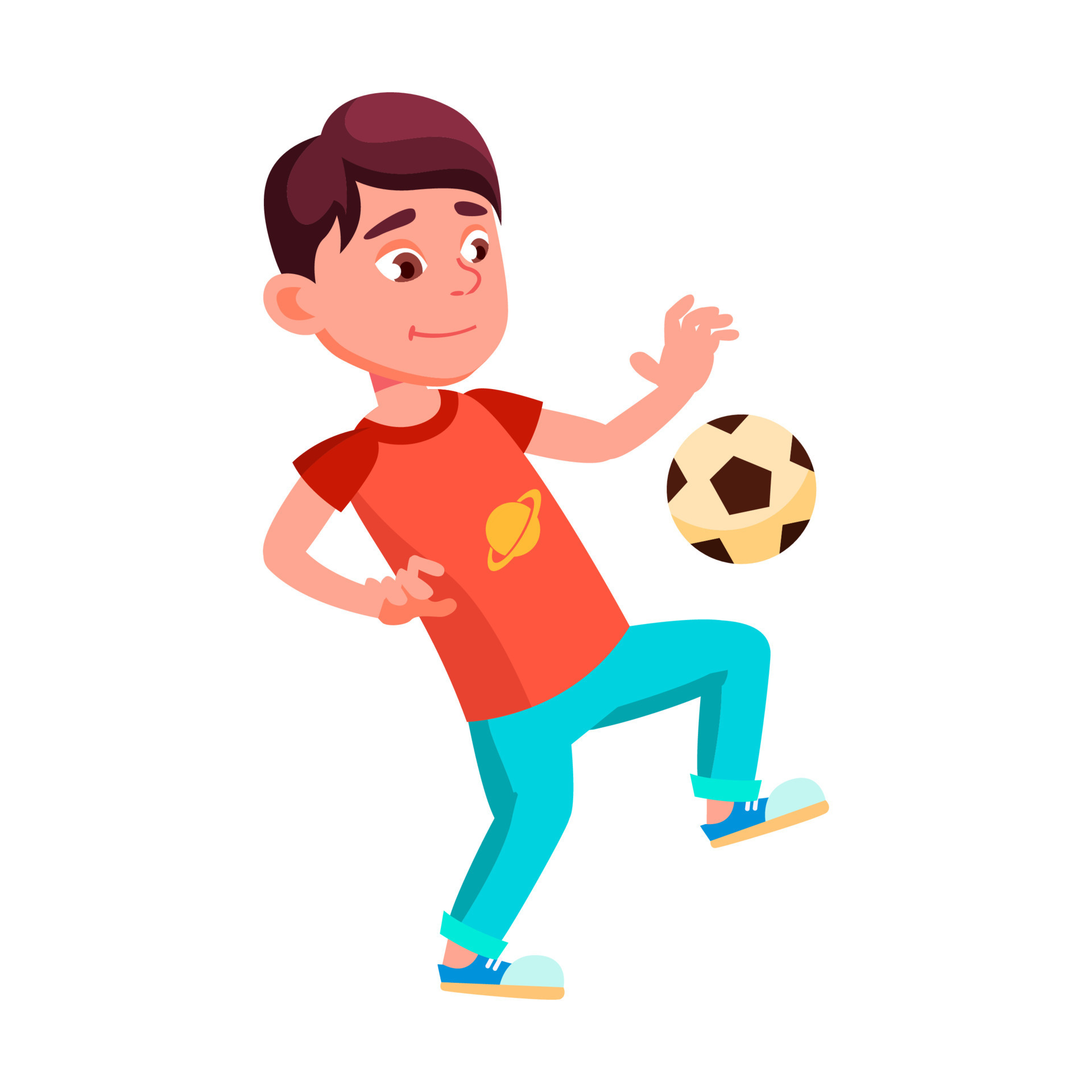 Três menino jogando futebol, criança futebol Cartoon Sport, jogar