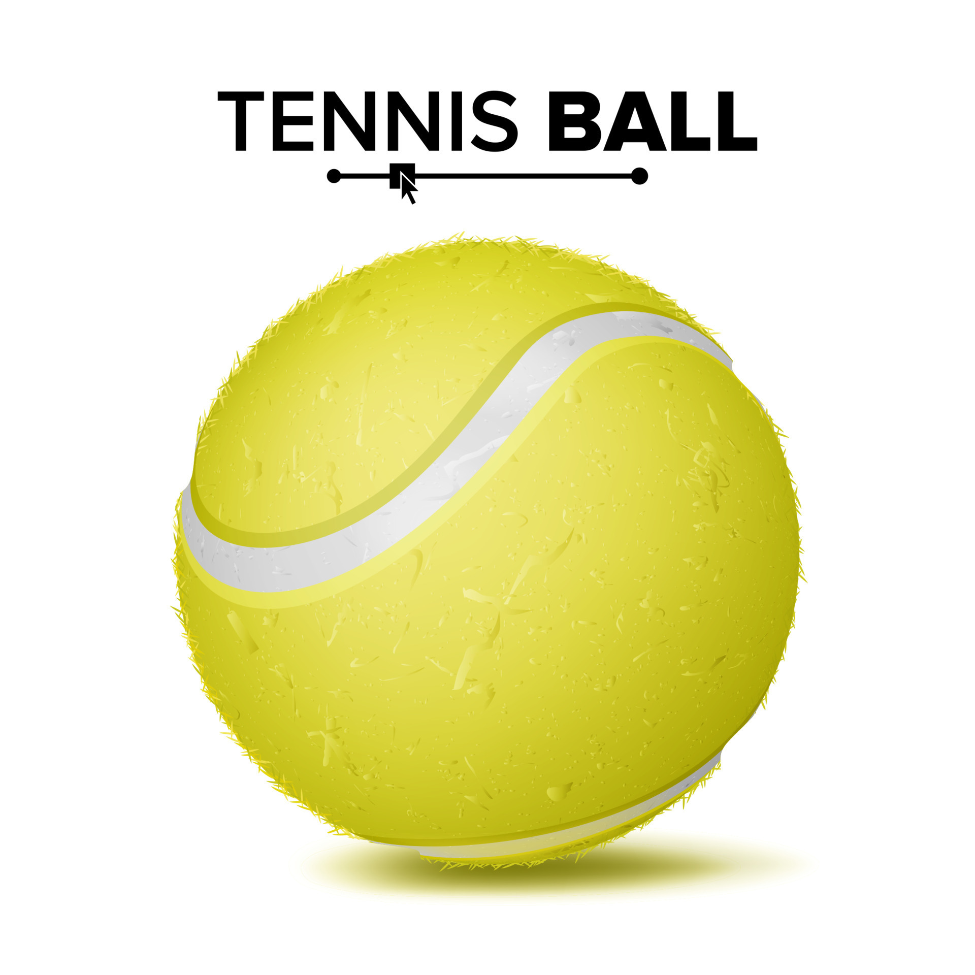 vetor de bola de tênis realista. bola amarela redonda clássica