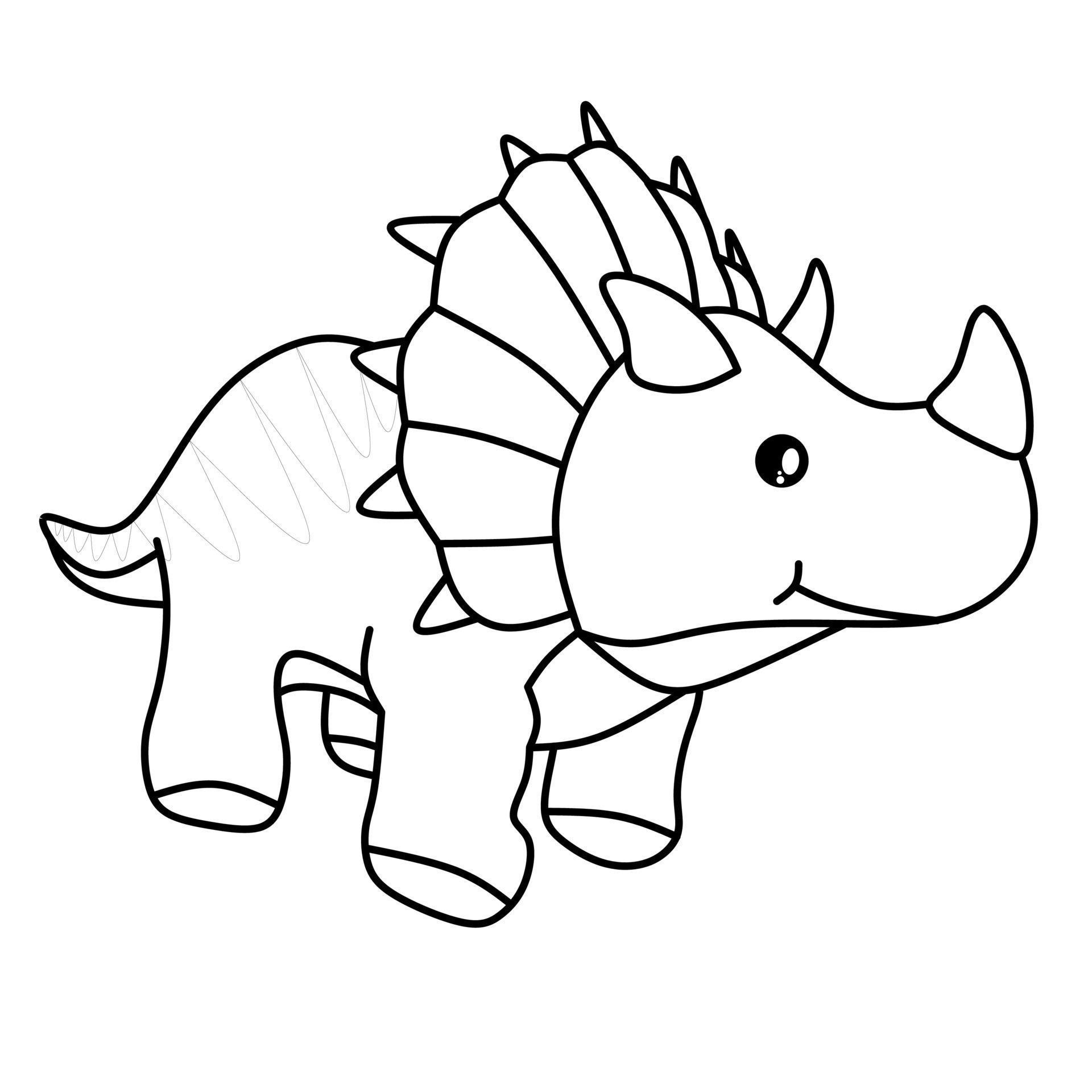 Desenho de Dinossauro pequeno bonito para colorir