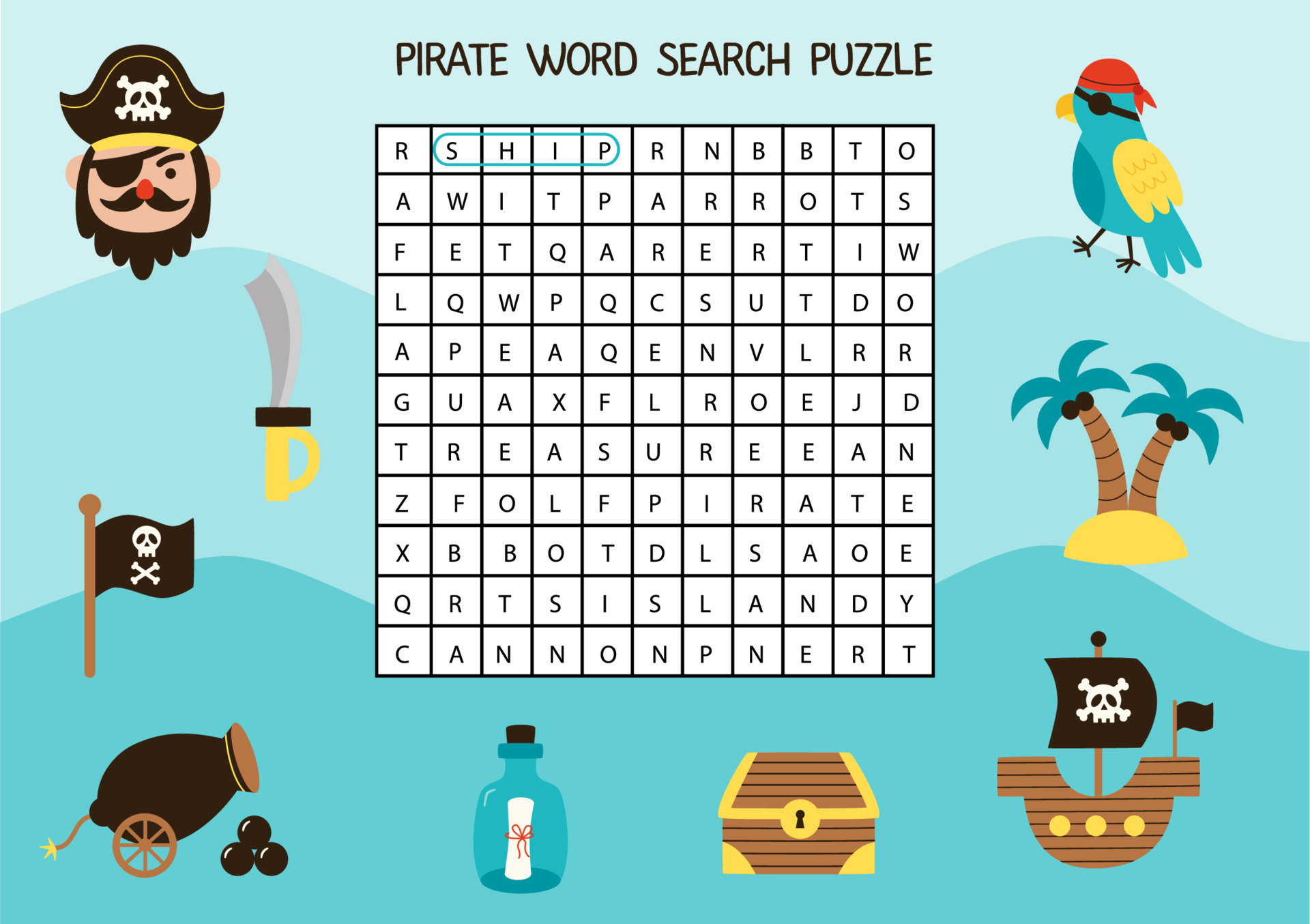 Pirates Jigsaw Puzzle - Piratas quebra-cabeça educação aventura