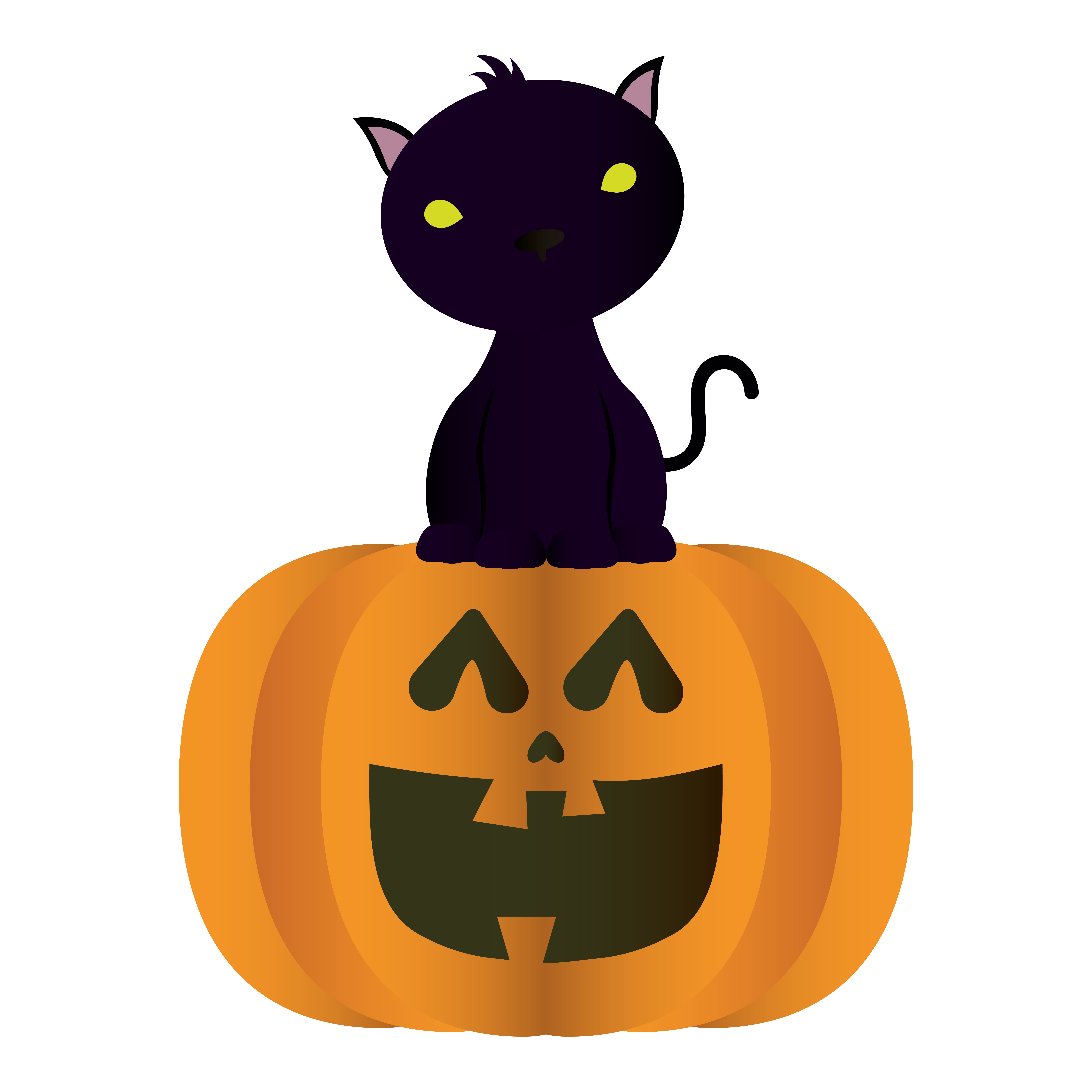 mão desenhar desenho animado bonito halloween gato preto dentro de vetor de  abóbora. 3137178 Vetor no Vecteezy