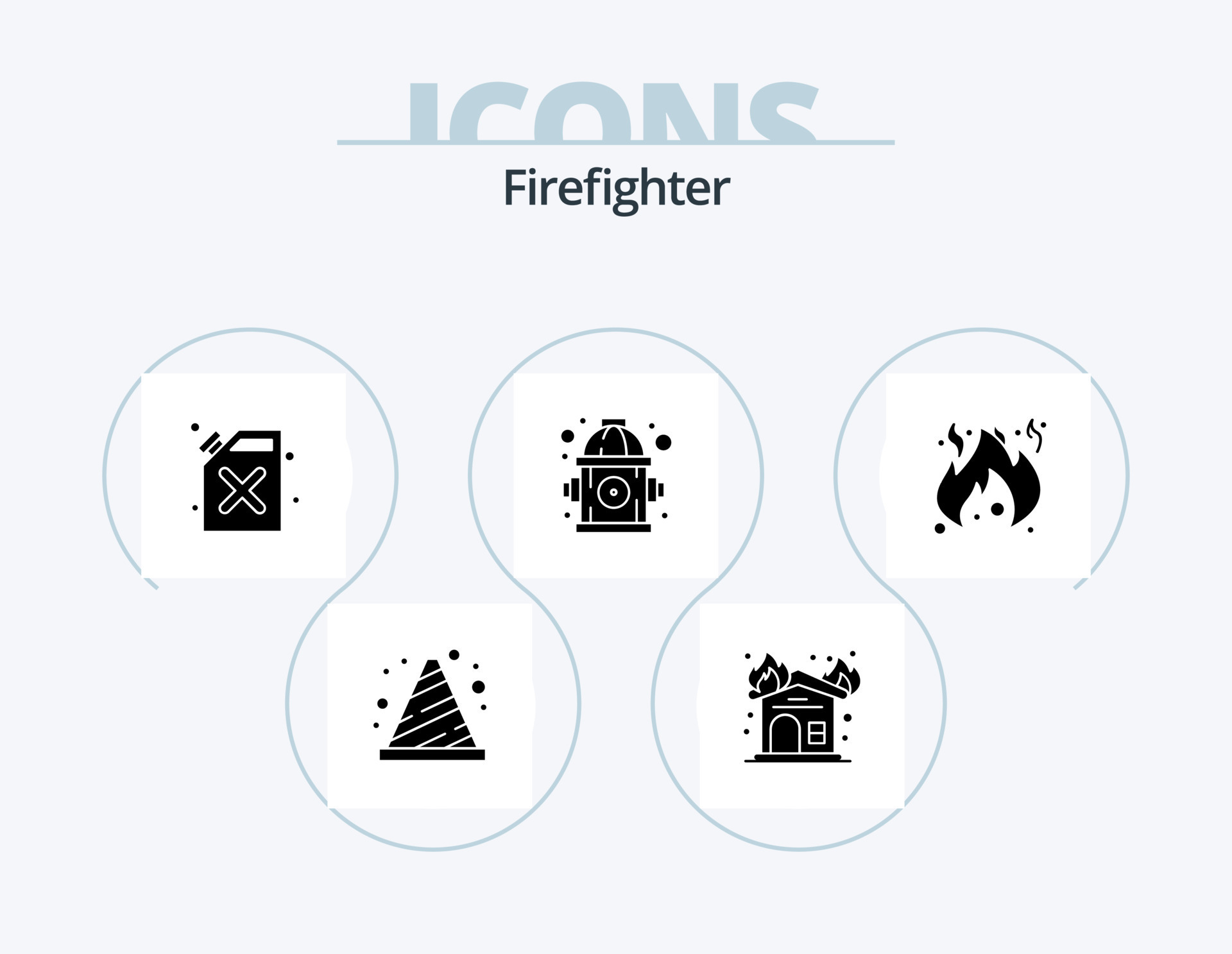 pacote de ícones de glifo de bombeiro 5, incluindo fogo. agua. mangueira.  mangueira. fogo 17303979 Vetor no Vecteezy