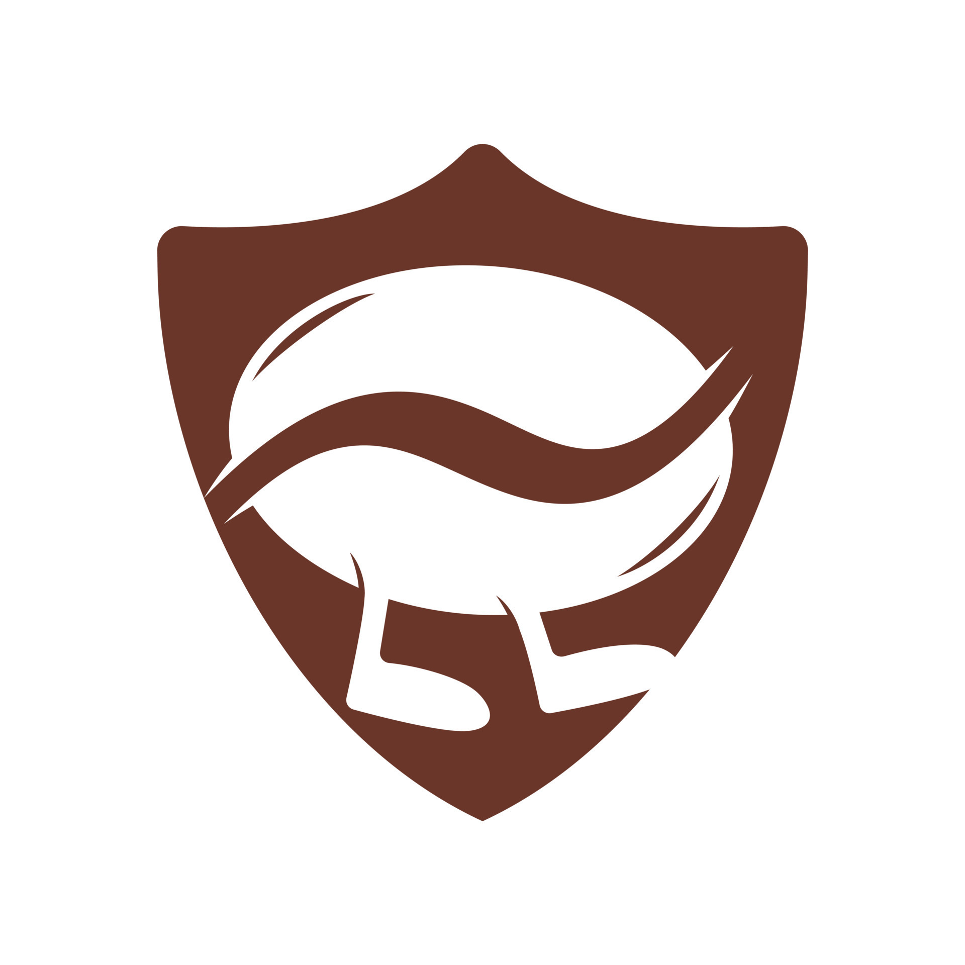 Logotipo de feijão de café duplo significado com objeto de cegonha