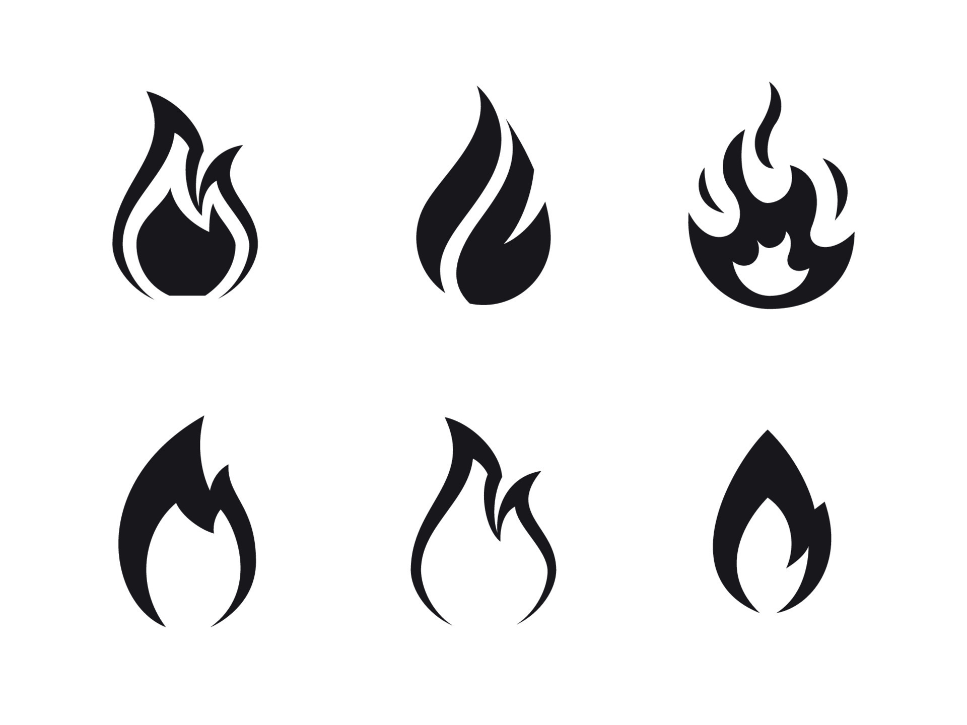ícone de chama de fogo, ícone preto isolado no fundo branco 13744435 Vetor  no Vecteezy