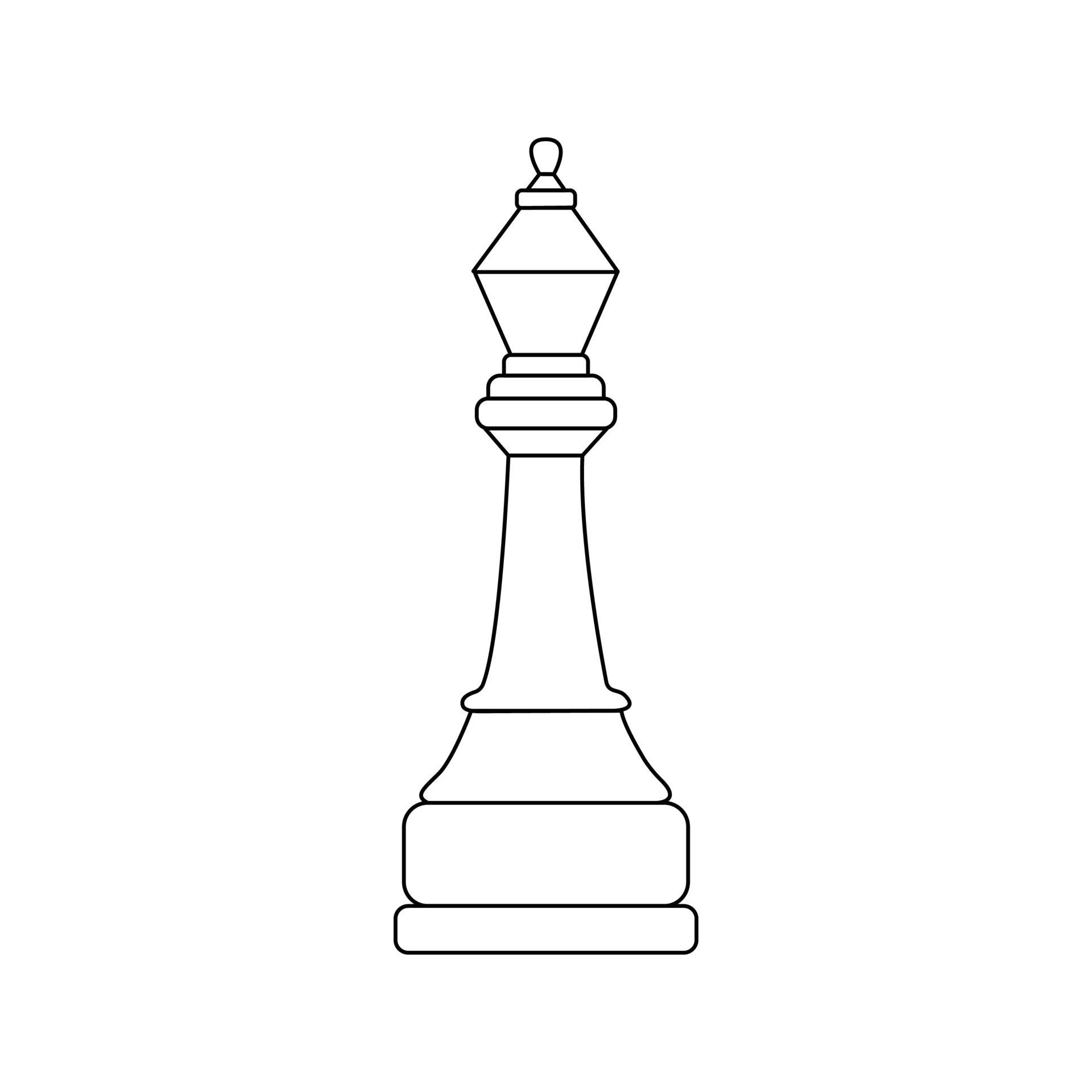 Ícone de bispo de xadrez contorno ícone de vetor de bispo de xadrez cor  plana isolada