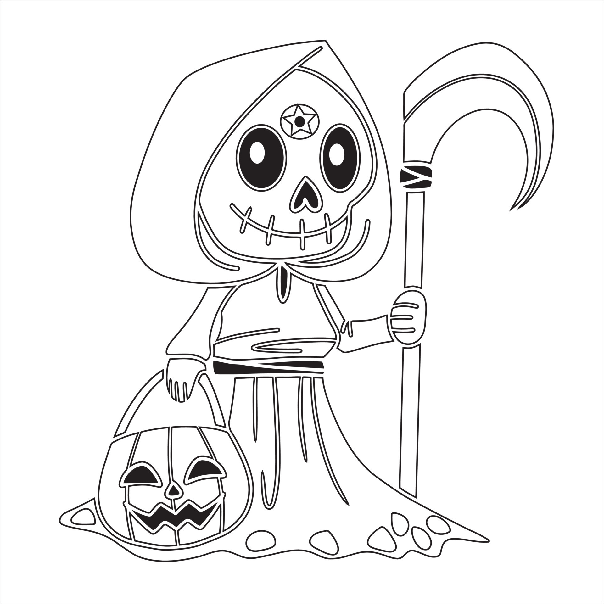 Livro de colorir Kawaii Nightmare Pastel Goth Spooky Desenho para colorir  preto · Creative Fabrica