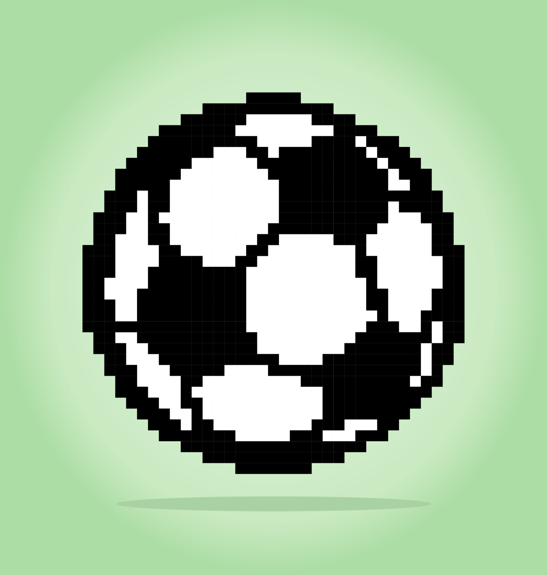 Bola de futebol de 8 bits pixel. pixels de bola para ativos de