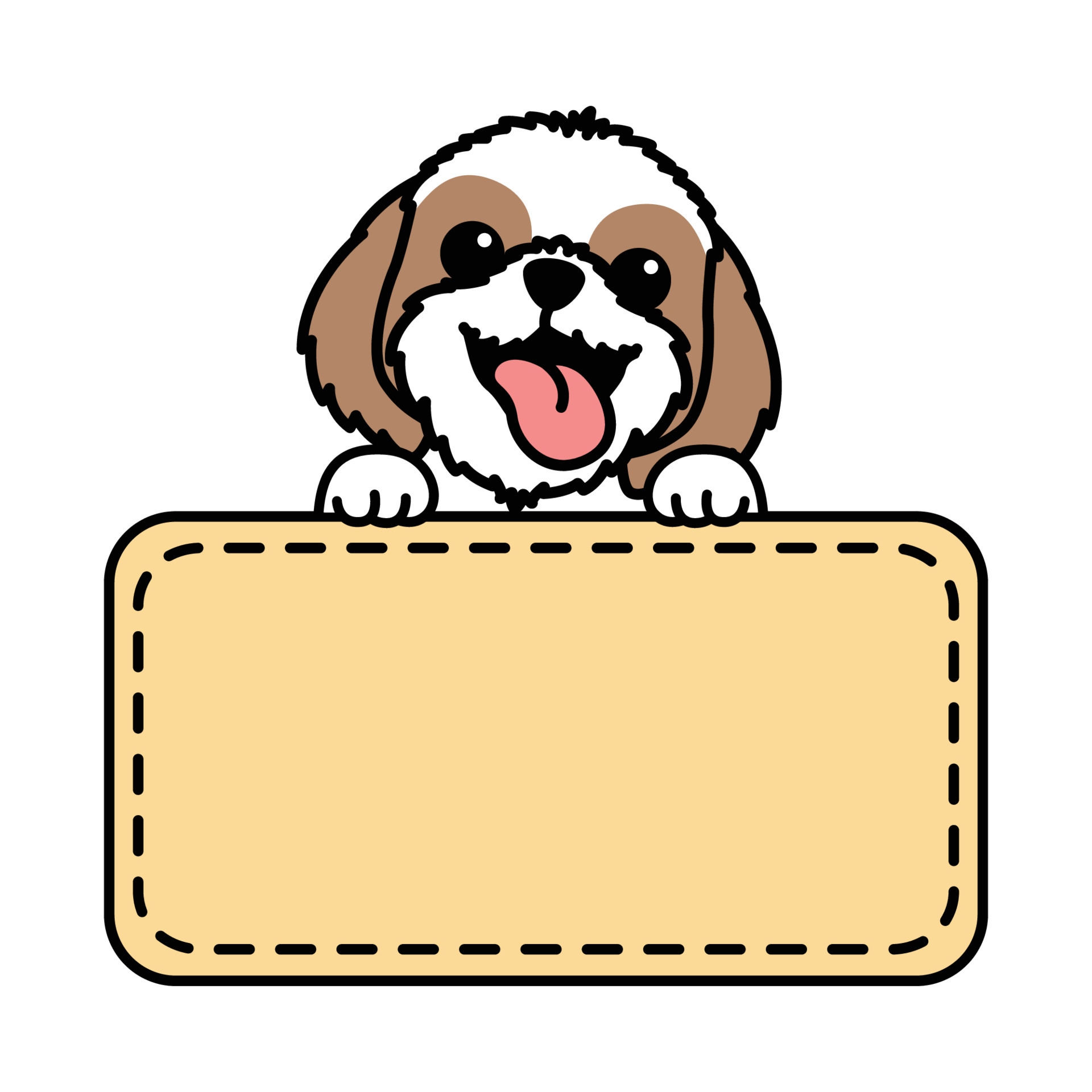 cachorro shih tzu engraçado com desenho de modelo de borda de moldura,  ilustração vetorial 19029396 Vetor no Vecteezy