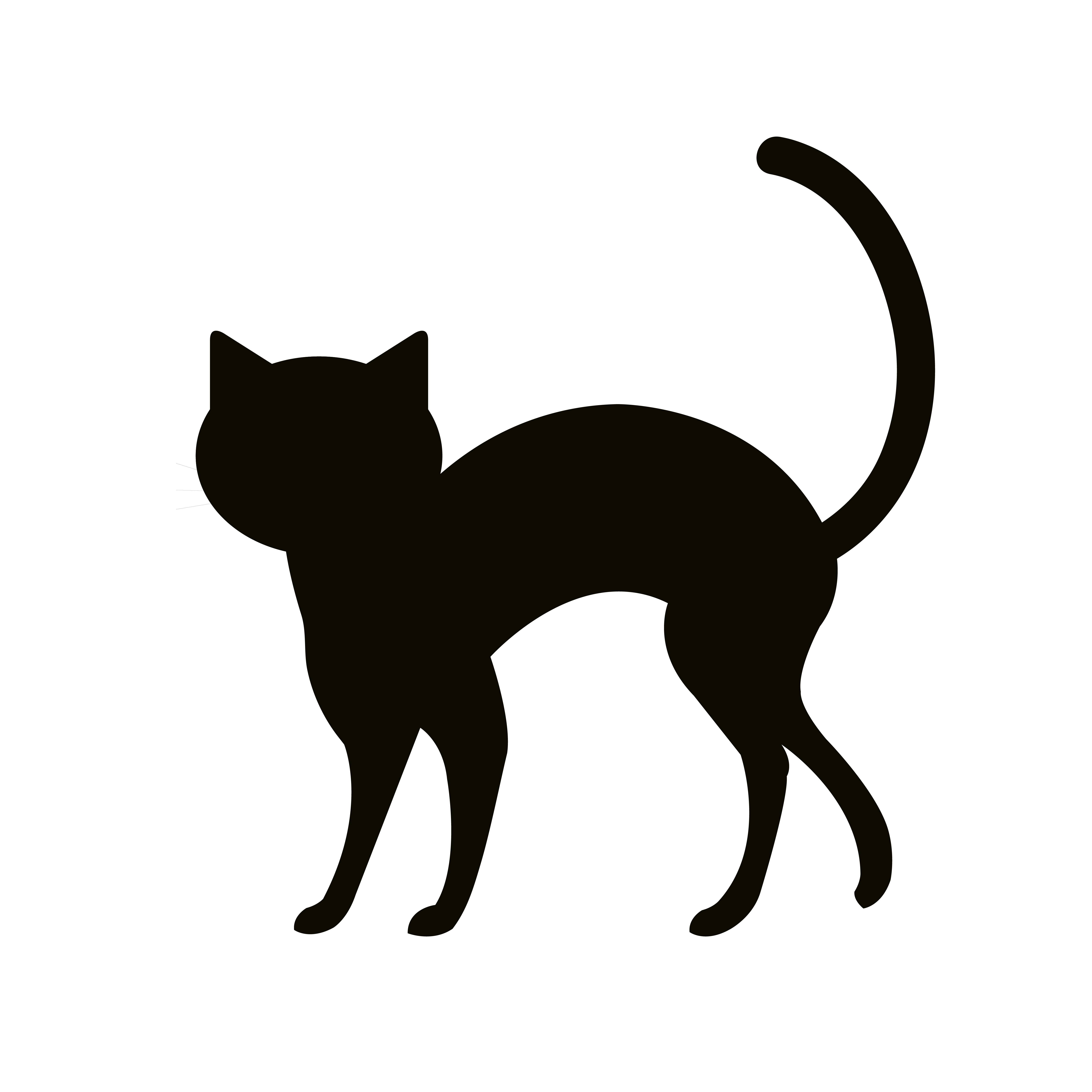 silhueta de gato preto para desenhos de halloween. mão desenhada ilustração  em vetor animal fofo. 9362387 Vetor no Vecteezy