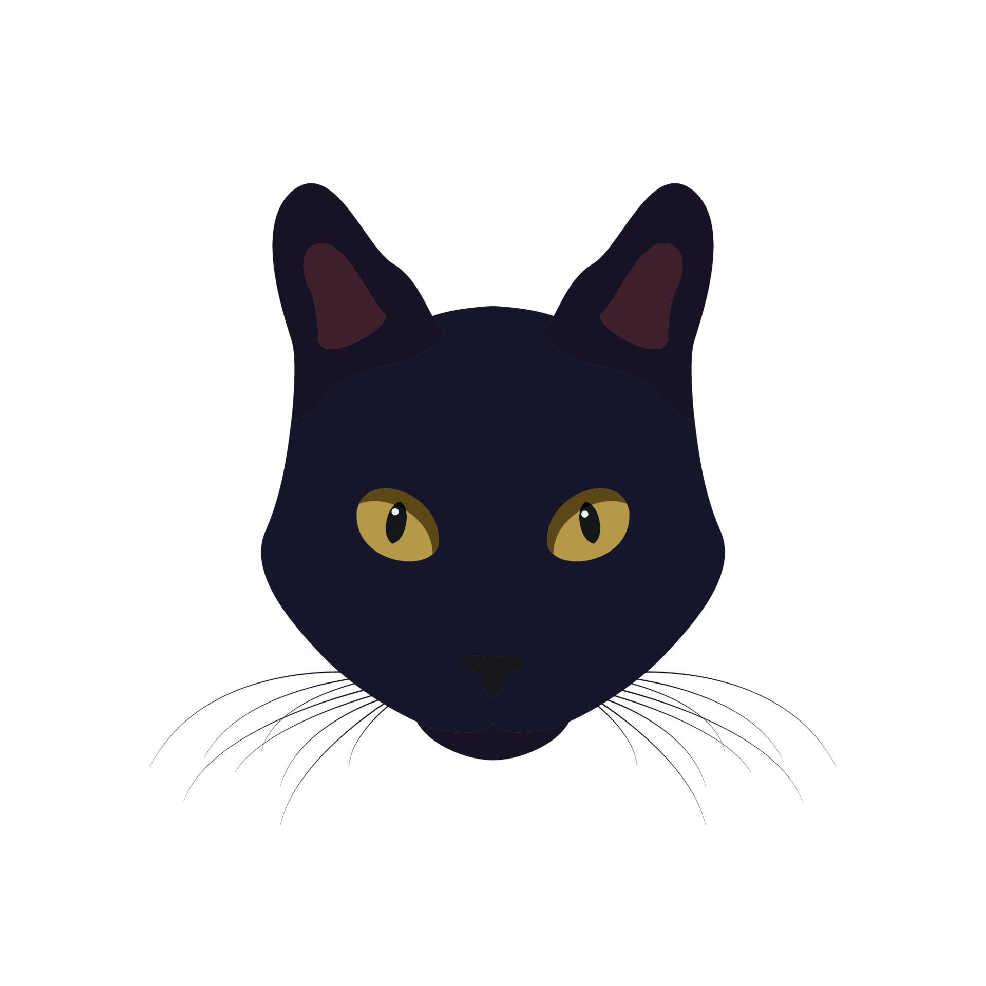 Retrato De Perfil De Um Gato Preto Ilustração Stock - Ilustração de animal,  olho: 167092357