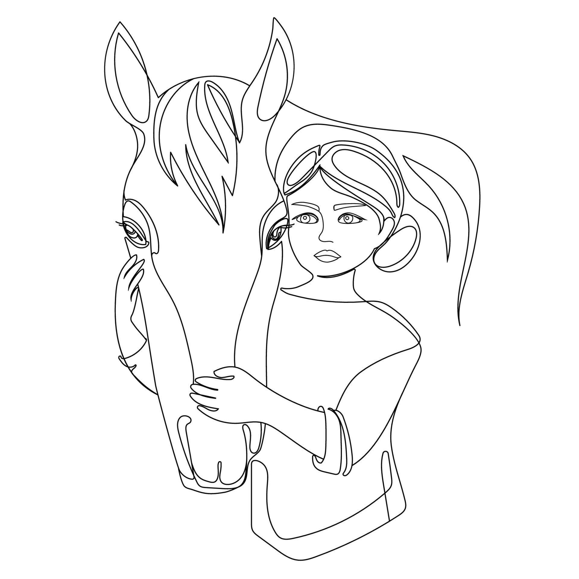 Desenho de Cavalo de competição para Colorir - Colorir.com