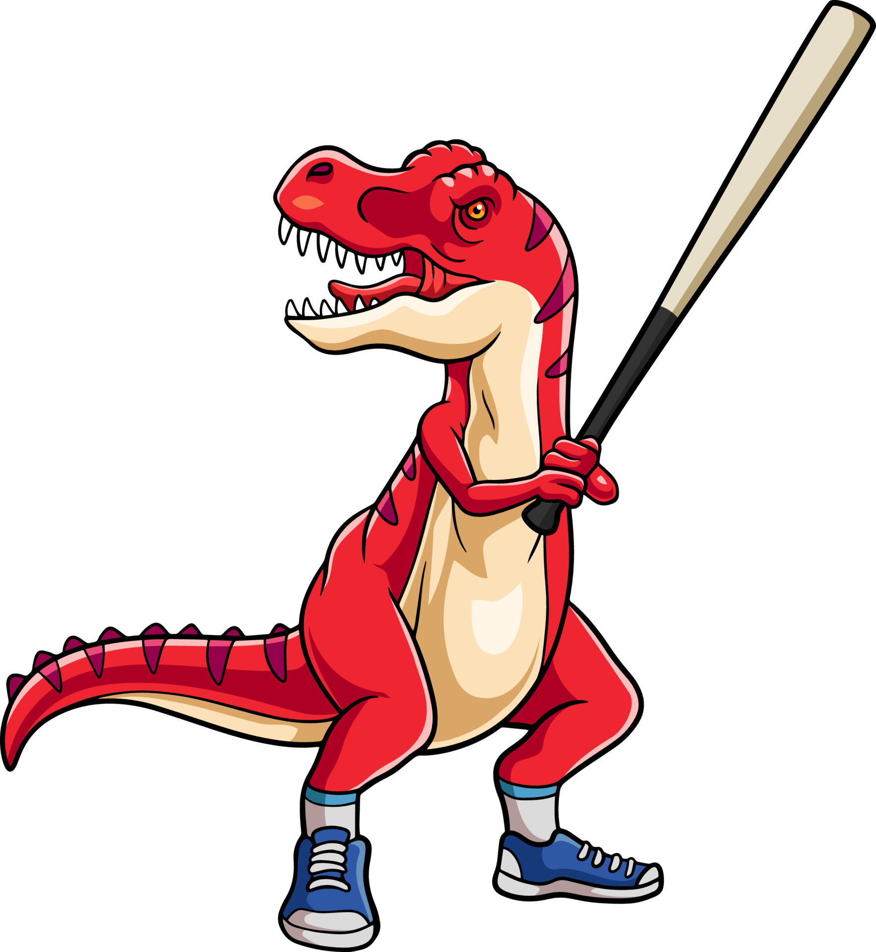 Jogador De Dinossauros Furioso T Rex Que Joga Ilustração do Vetor
