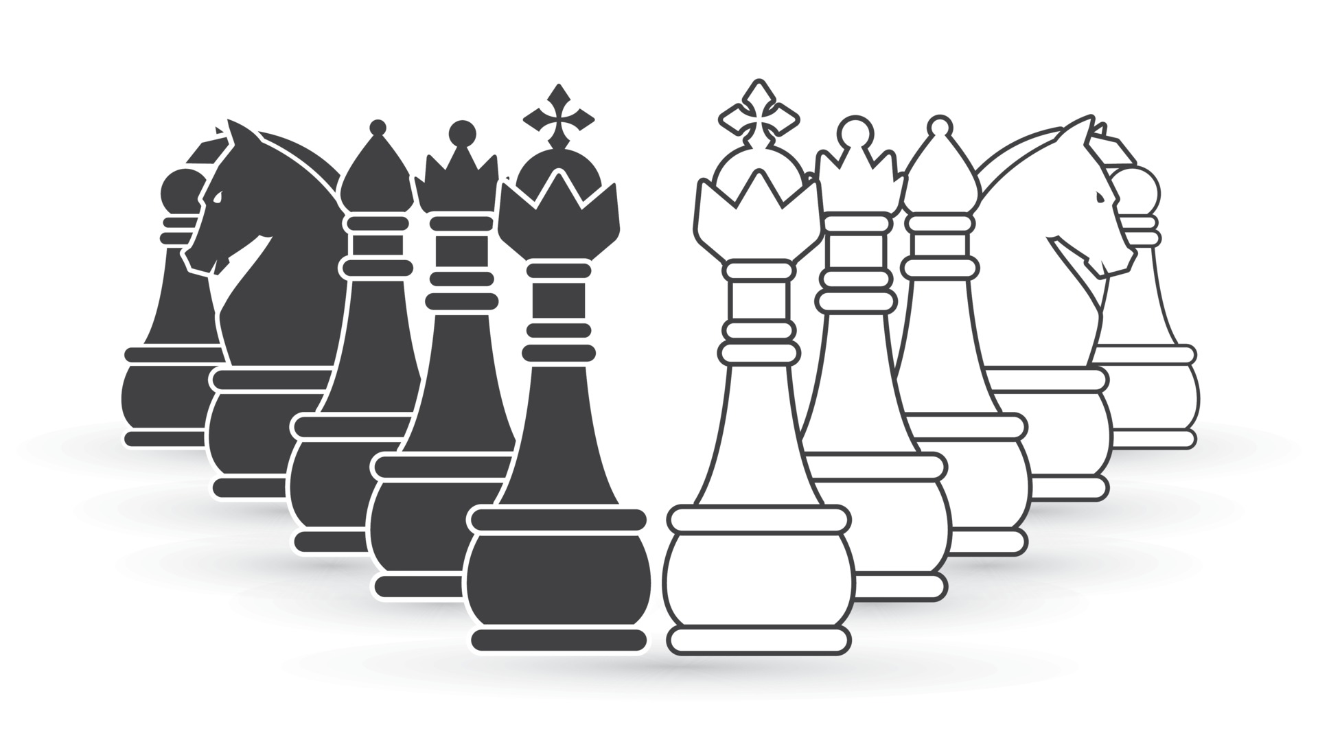 imagem vetorial, peão de xadrez preto e branco 5237182 Vetor no Vecteezy