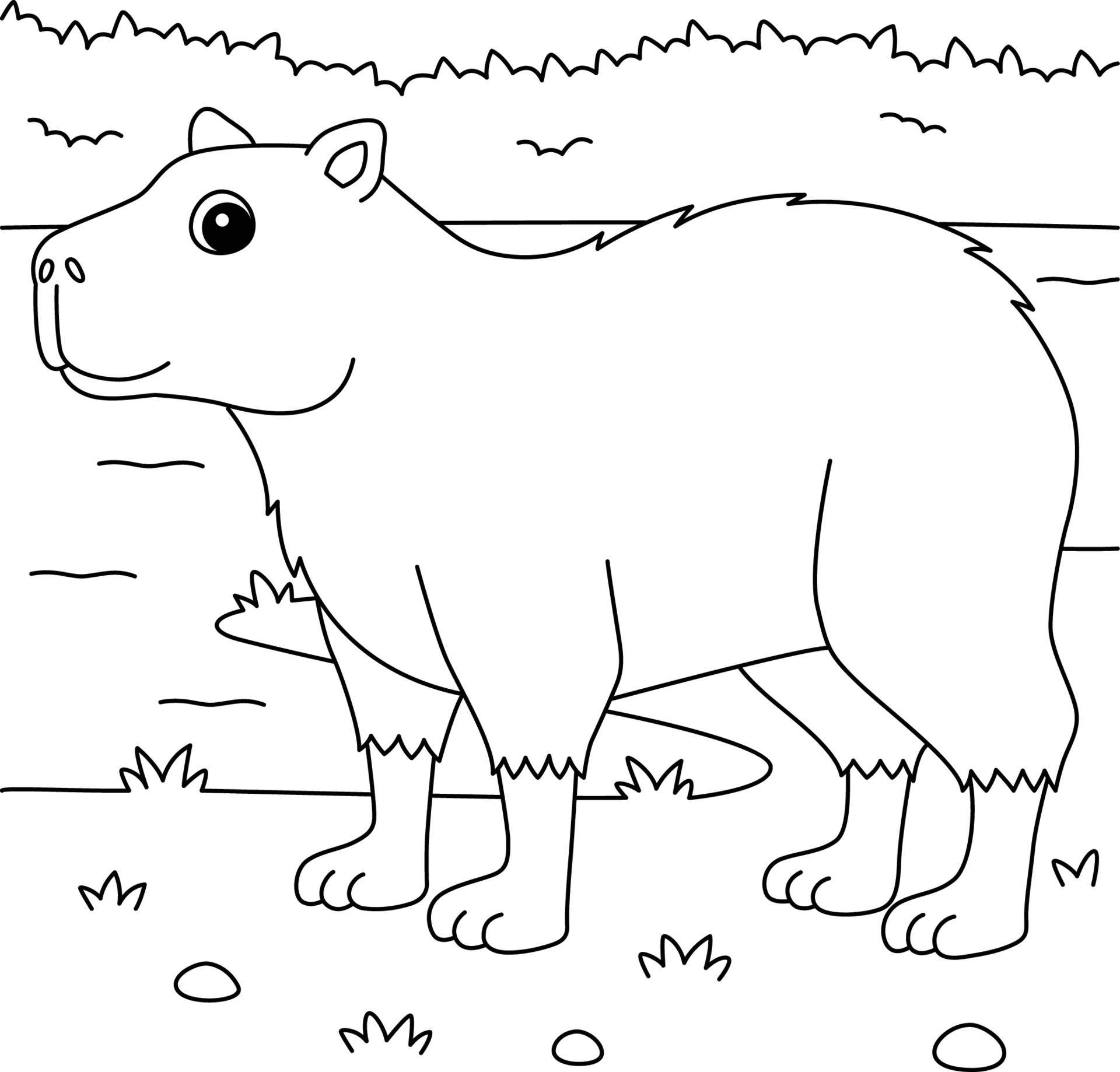 desenho de animal capivara isolado ponto a ponto para colorir 12626350  Vetor no Vecteezy