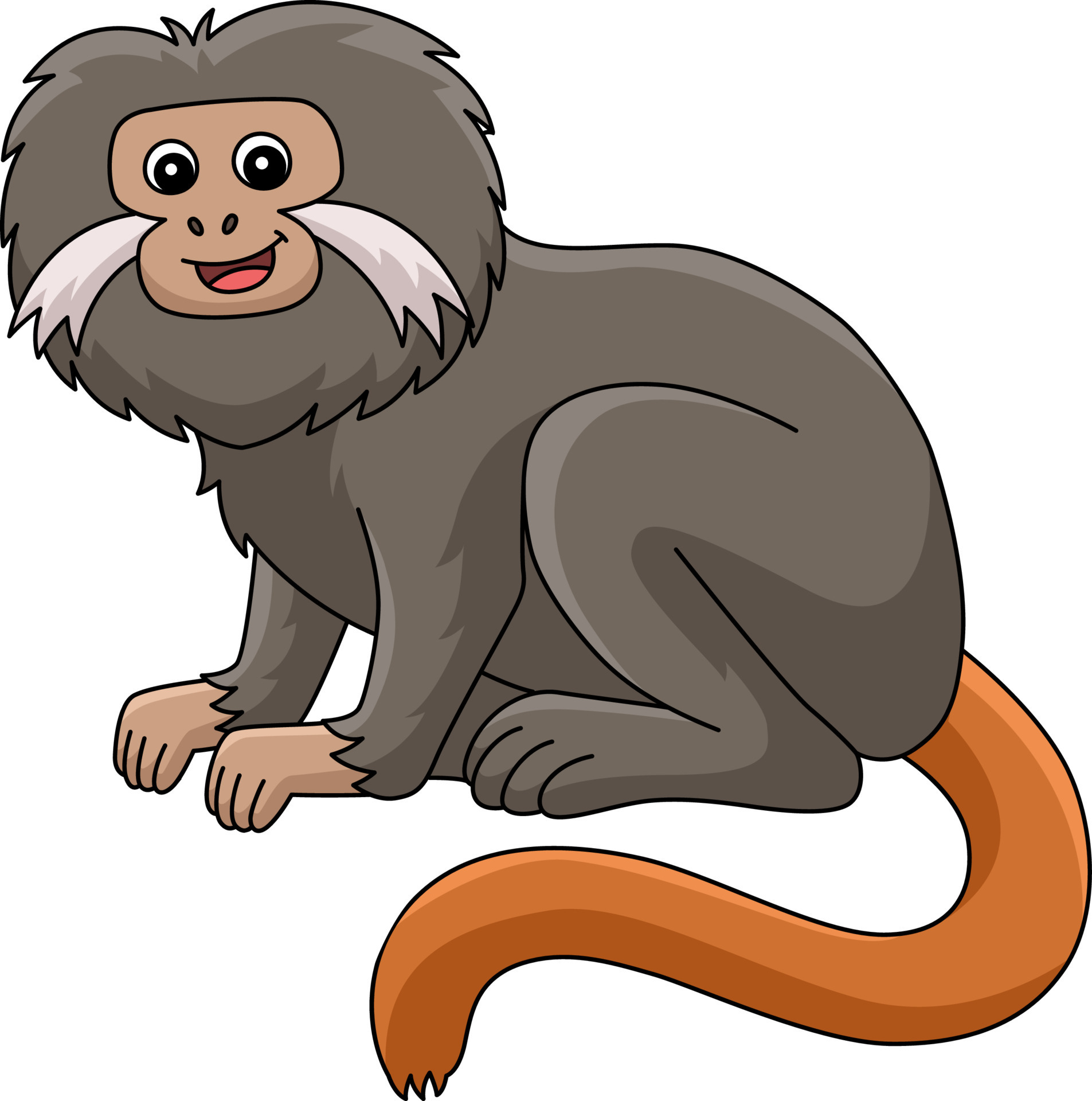Macaco Desenho Animado Colorido Clipart Ilustração Design Floresta